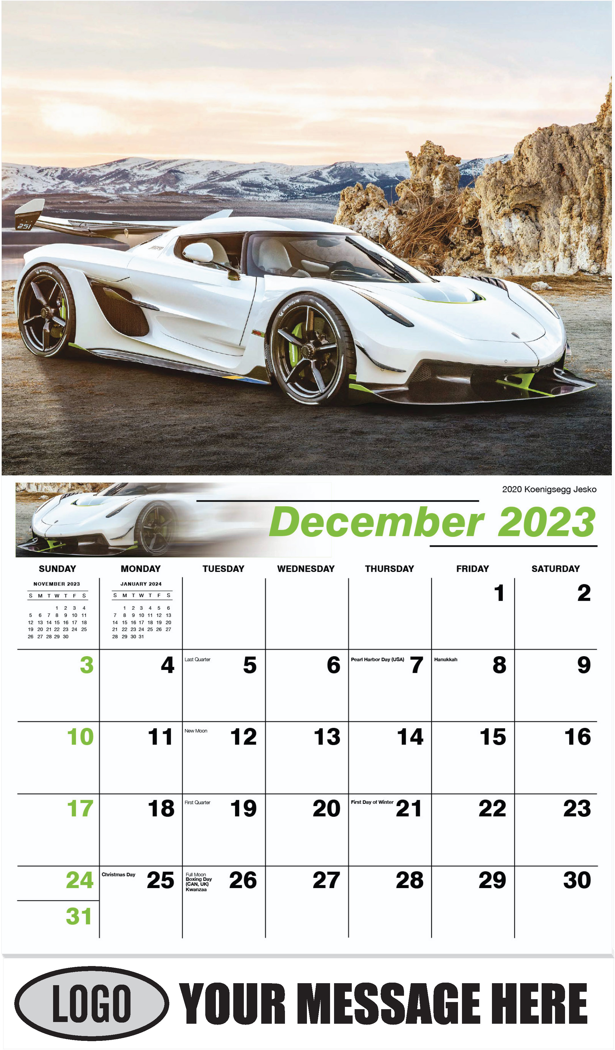 2020 Koenigsegg Jesko - December 2023 - Exotic Cars 2023 Promotional Calendar
