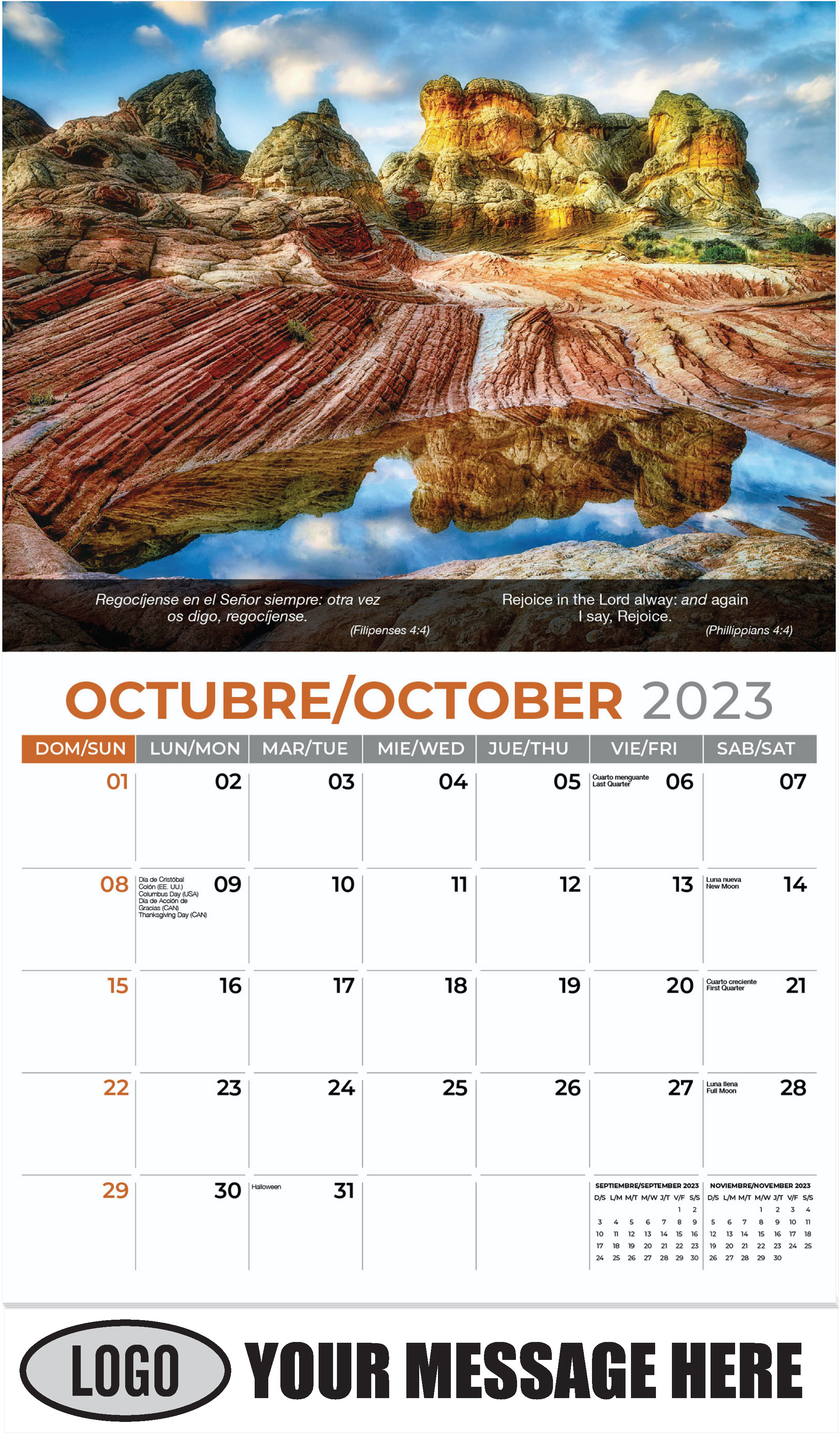 Colourful Rocks - October - Faith-Passages-Eng-Sp 2023 Promotional Calendar
