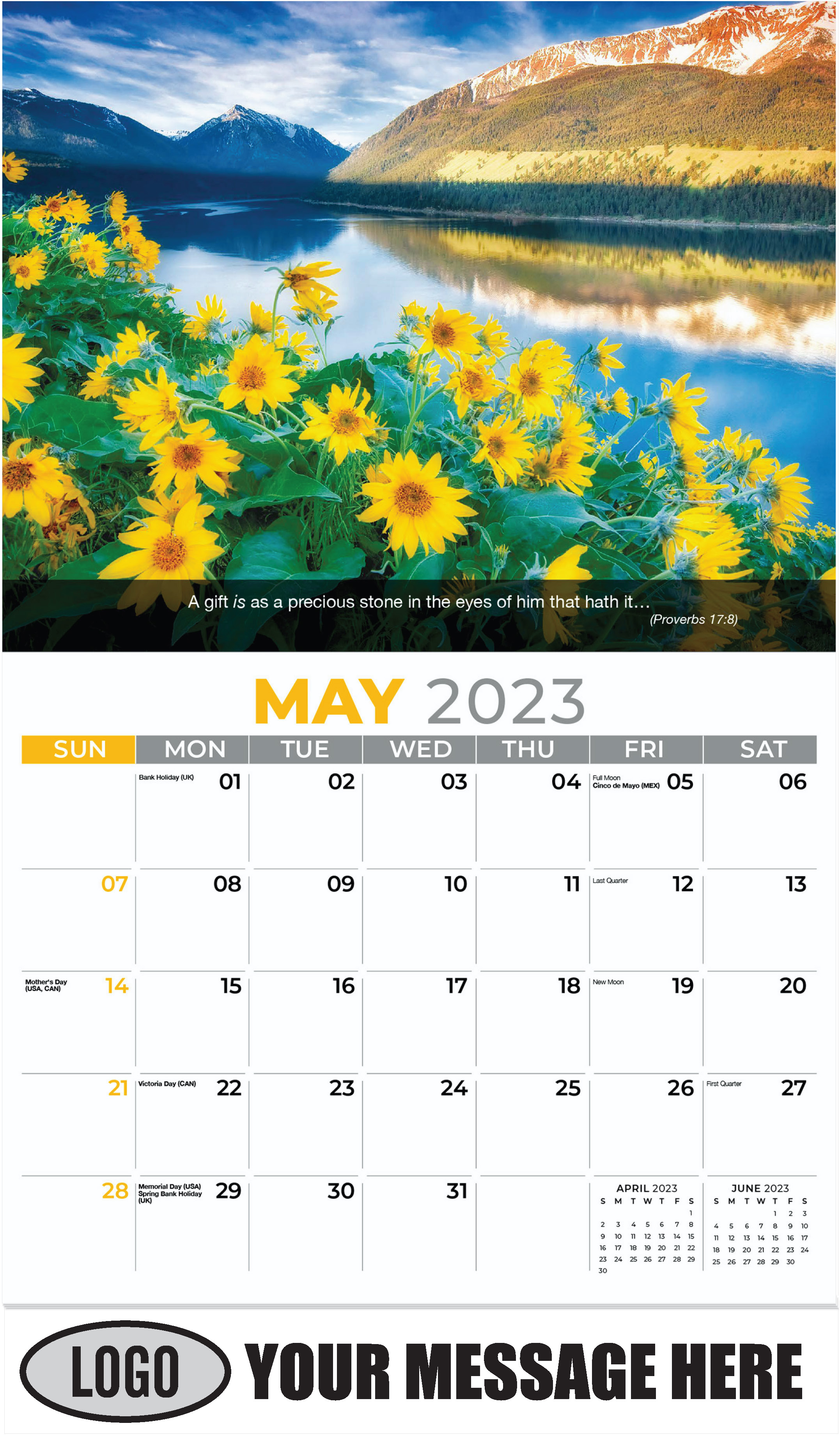Wallowa Lake and Mountains, Oregon - May - Faith Passages 2023 Promotional Calendar