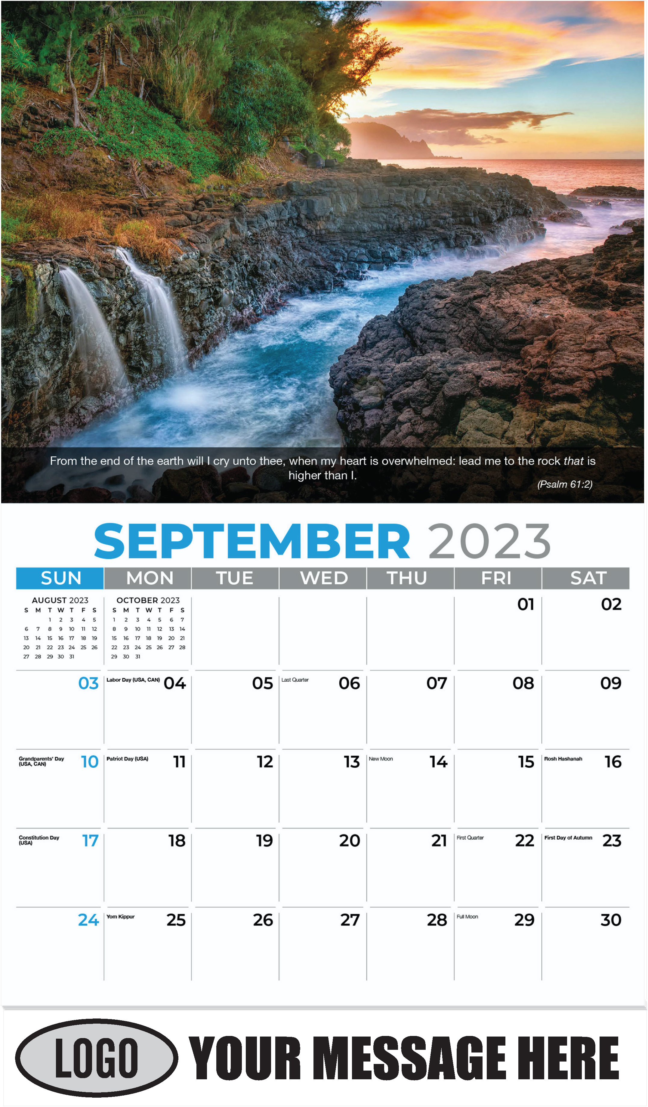 Queen's Bath Waterfalls. Kauai, Hawaii - September - Faith Passages 2023 Promotional Calendar