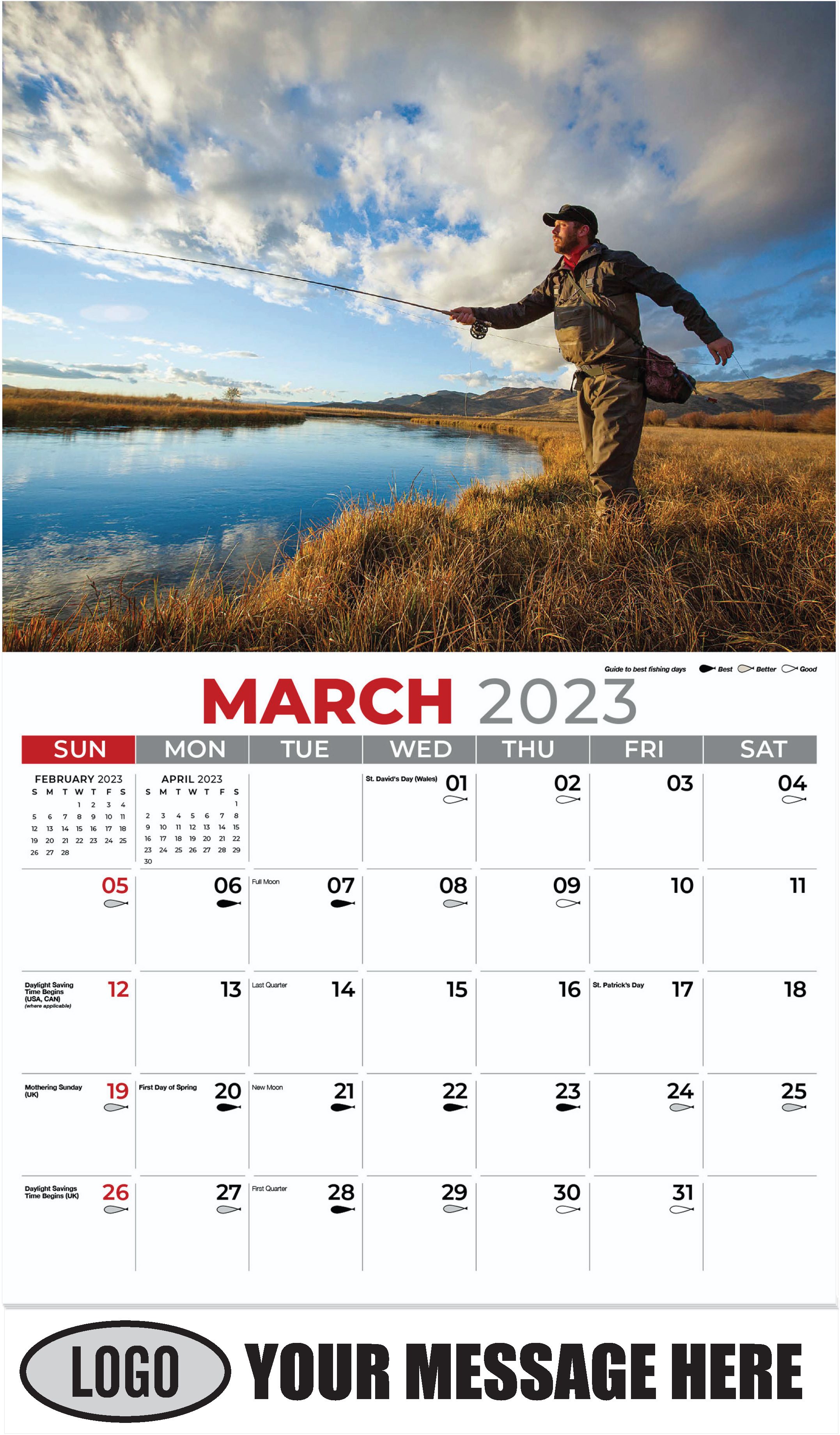 2023 Promotional Advertising Calendar Fishing and Hunting low as 65¢