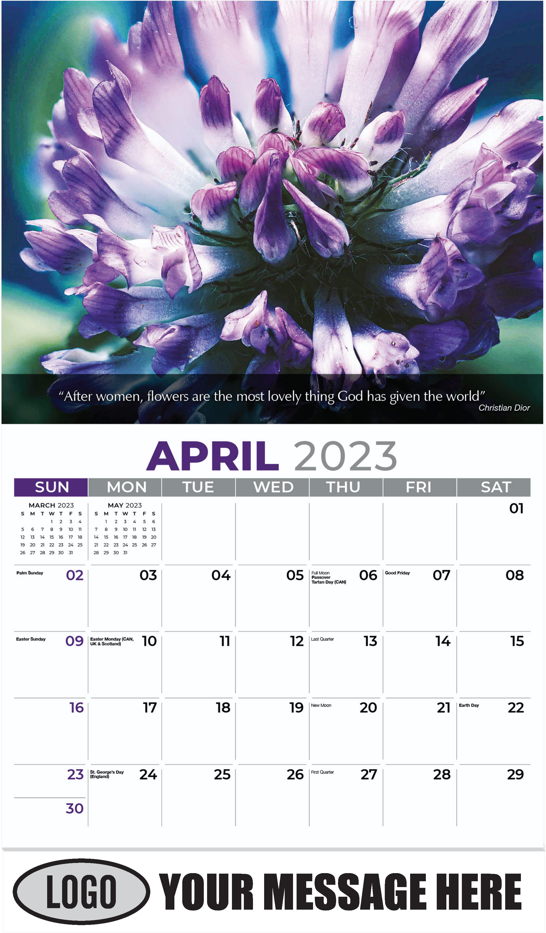 Purple Flower - April - Flowers & Gardens 2023 Promotional Calendar