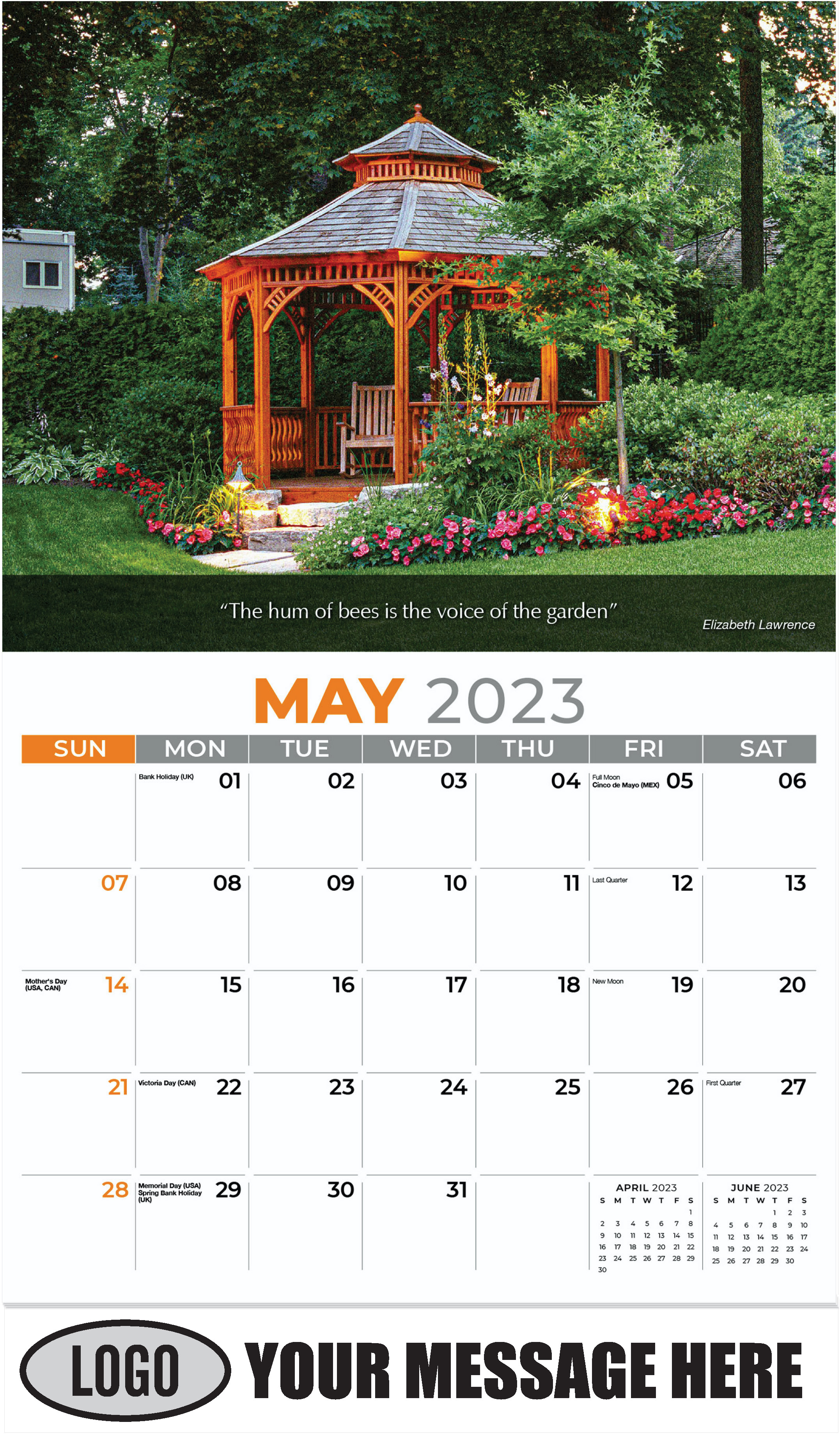 Night Garden with Gazebo - May - Flowers & Gardens 2023 Promotional Calendar