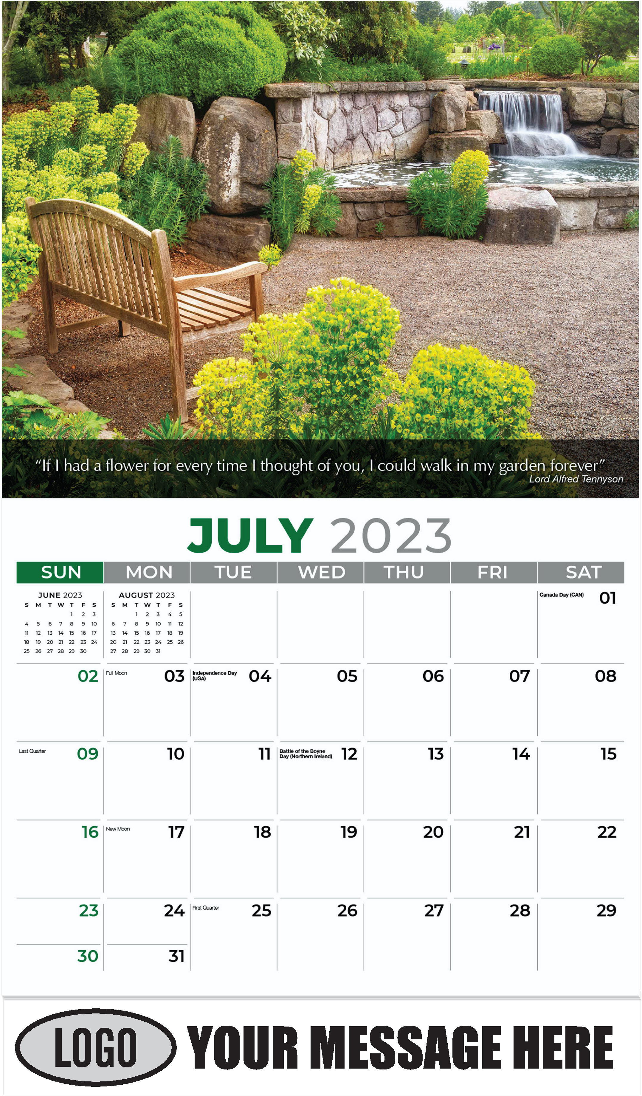 Mediterranean Spurge Garden - July - Flowers & Gardens 2023 Promotional Calendar