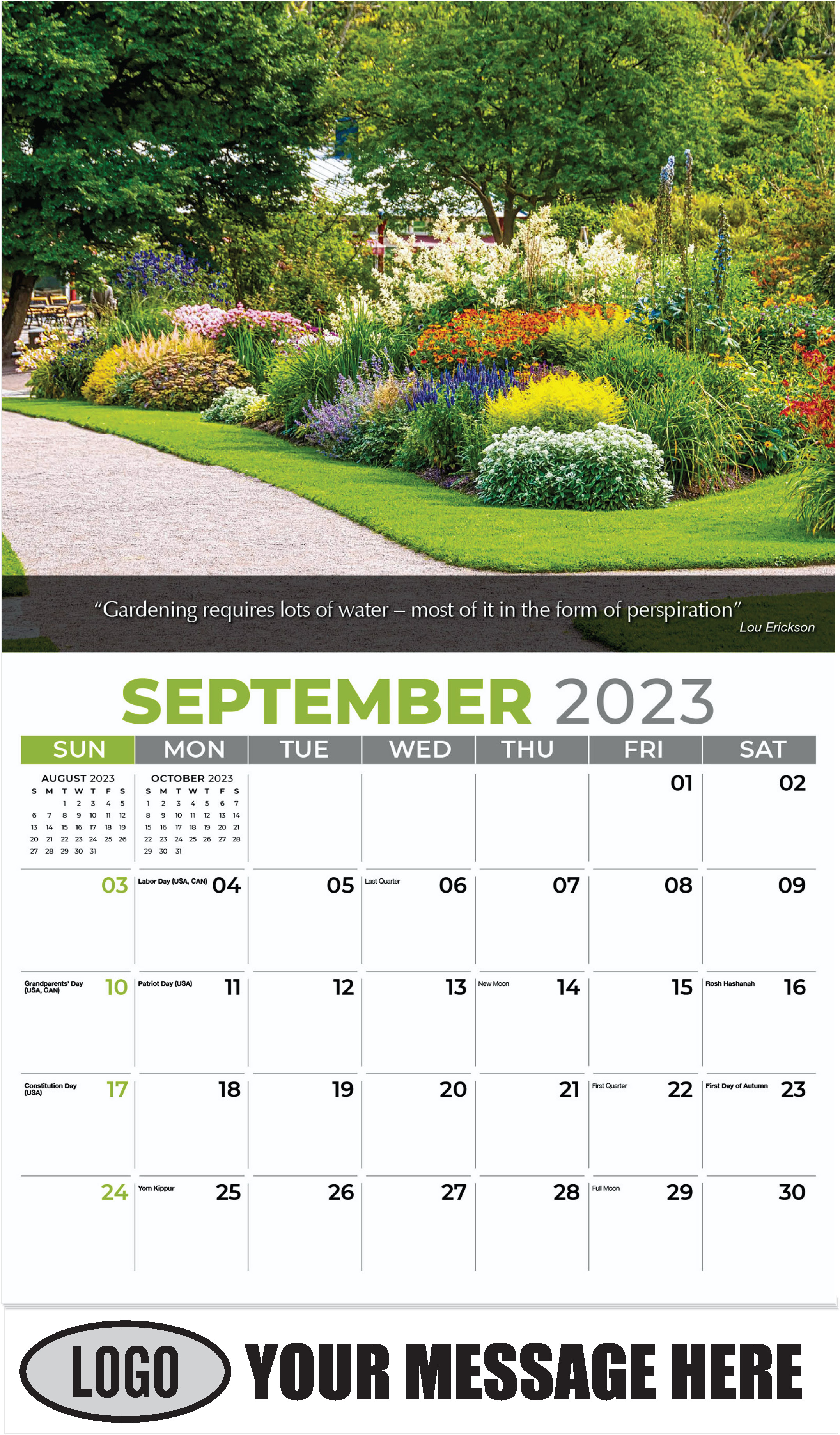 Lush Summer Garden - September - Flowers & Gardens 2023 Promotional Calendar
