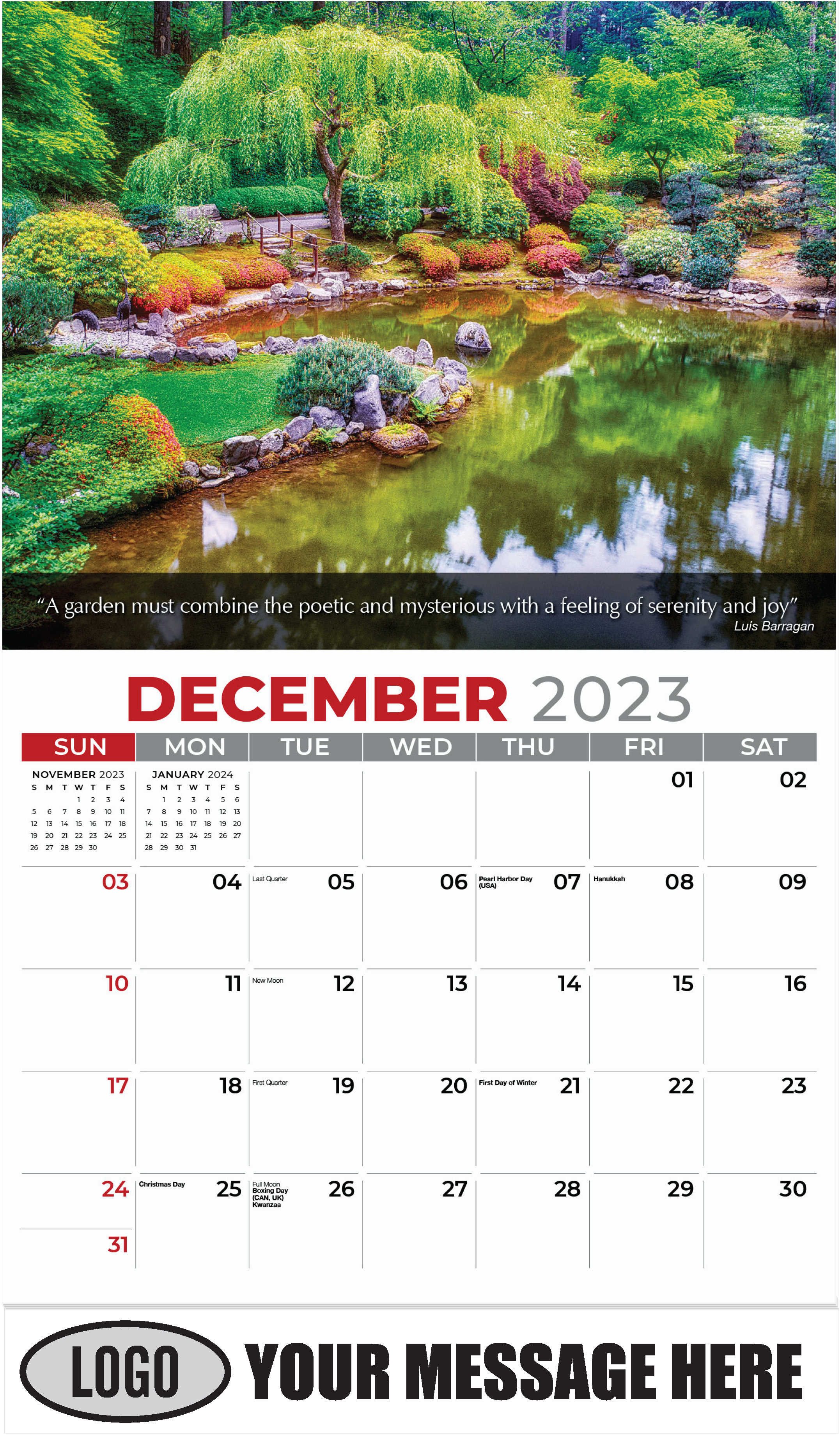 Blooming Azaleas Garden - December 2023 - Flowers & Gardens 2023 Promotional Calendar