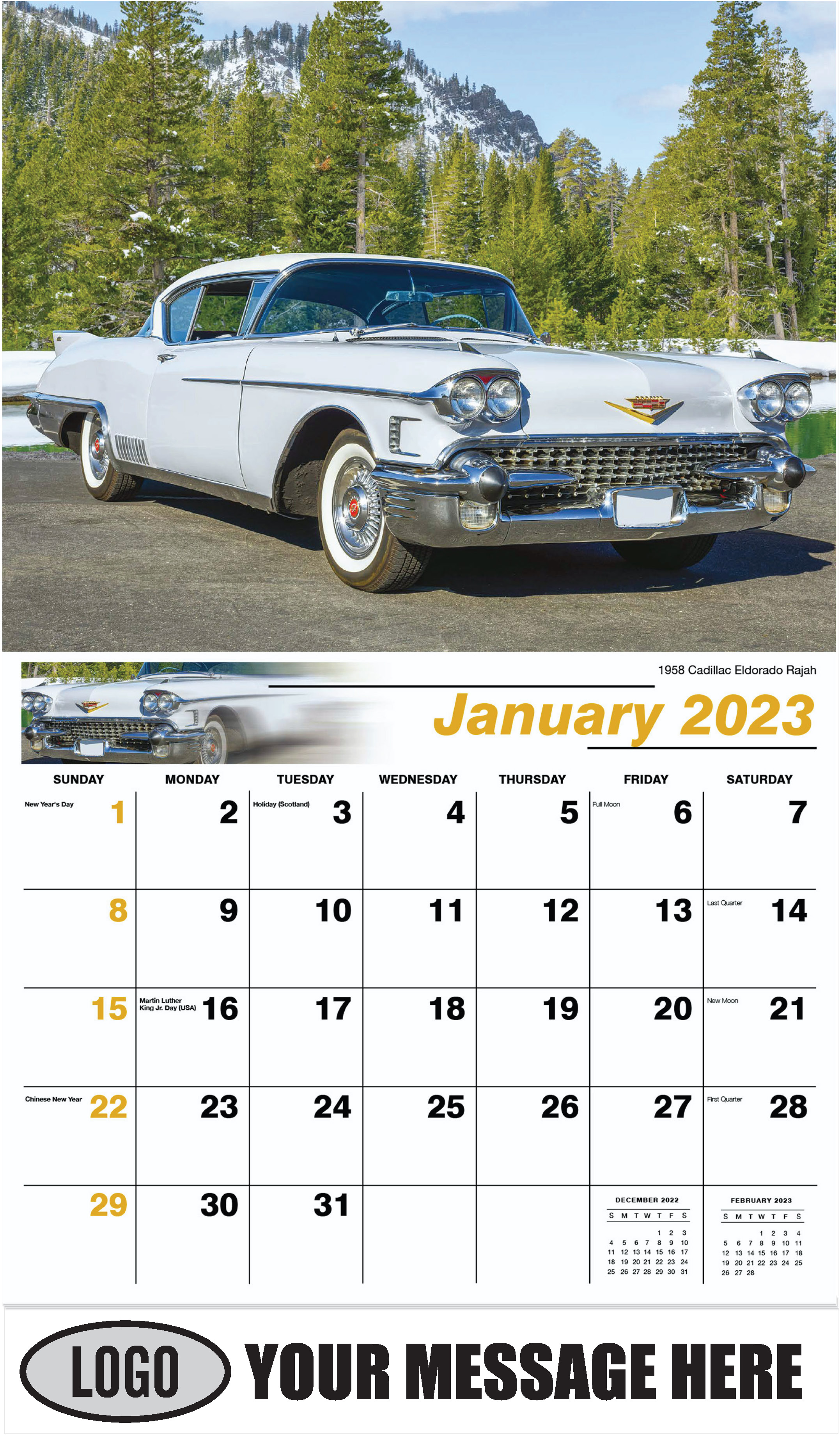 1958 Cadillac Eldorado Rajah - January - GM Classics 2023 Promotional Calendar