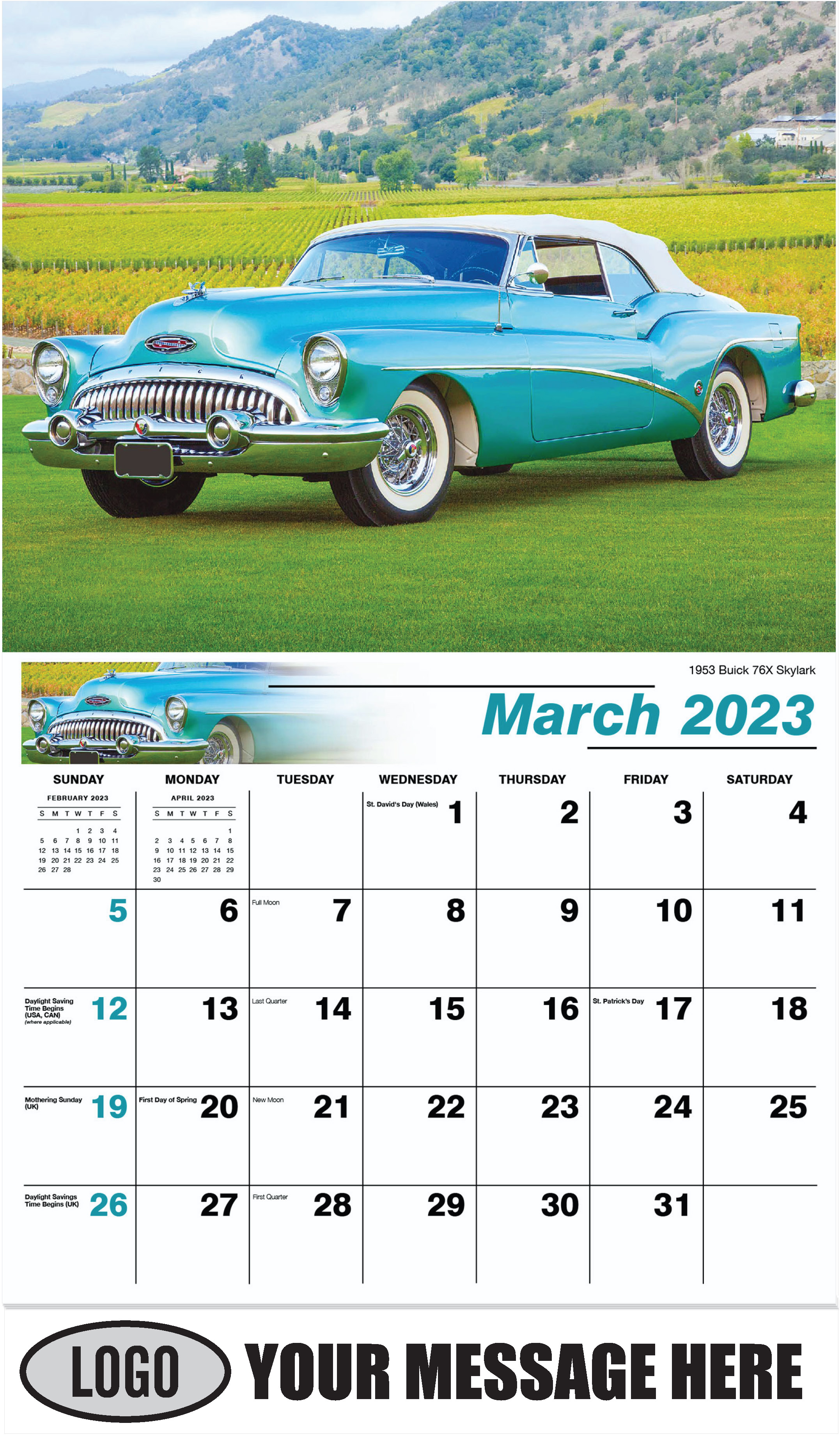 1953 Buick 76X Skylark - March - GM Classics 2023 Promotional Calendar