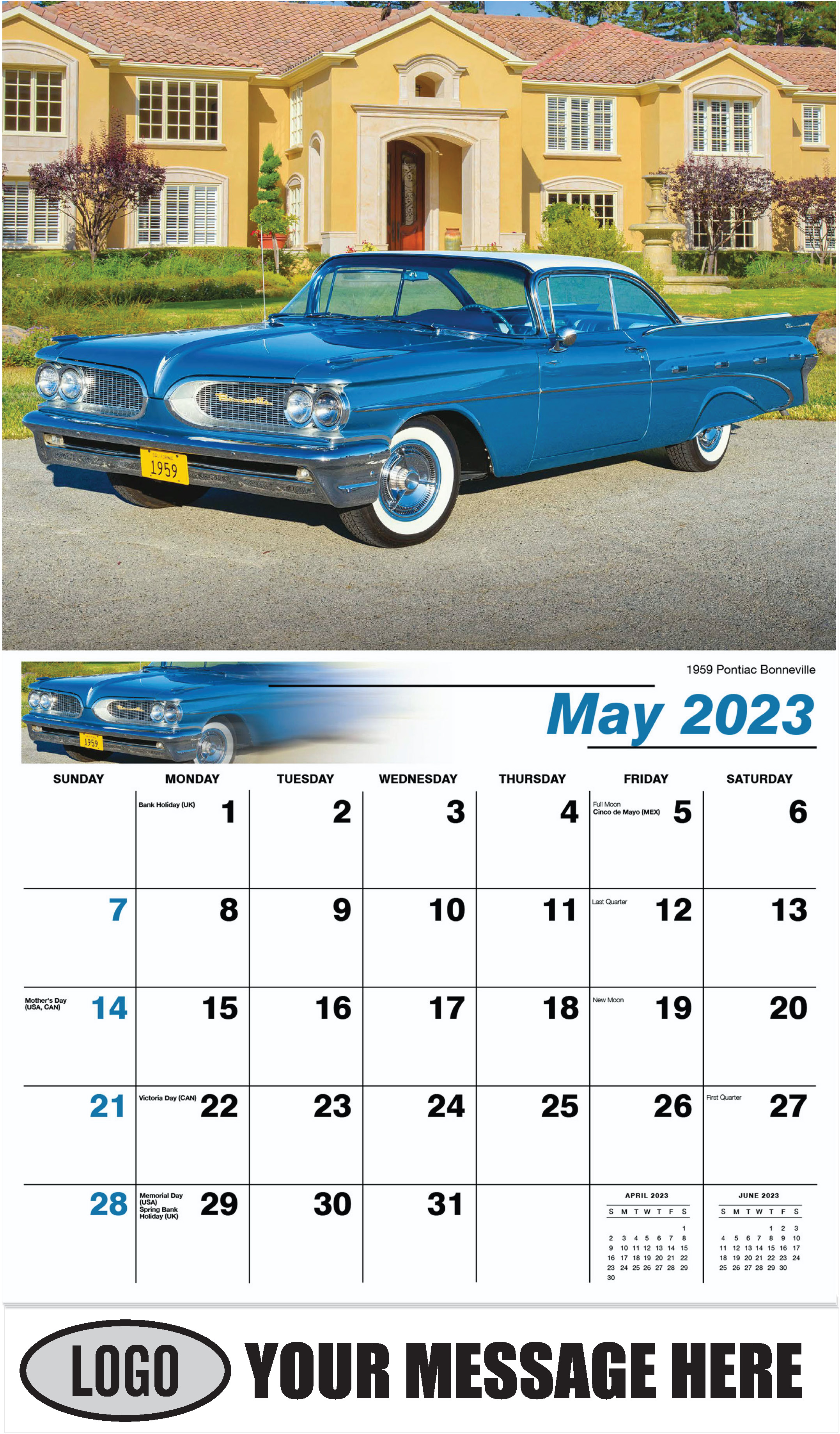 1959 Pontiac Bonneville - May - GM Classics 2023 Promotional Calendar