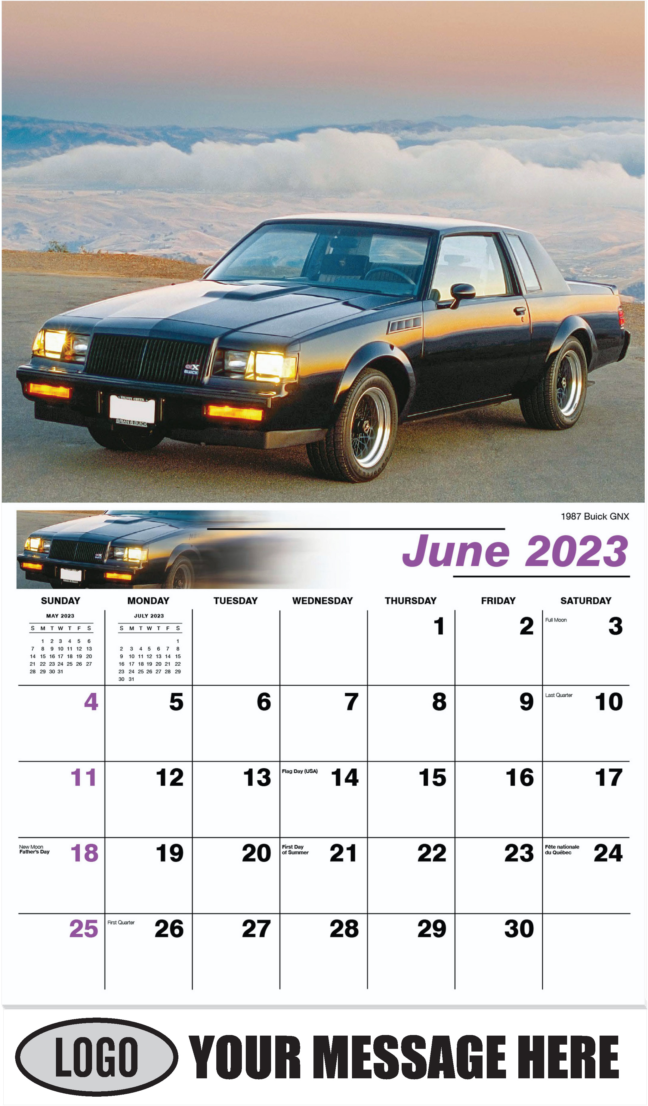 1987 Buick GNX - June - GM Classics 2023 Promotional Calendar