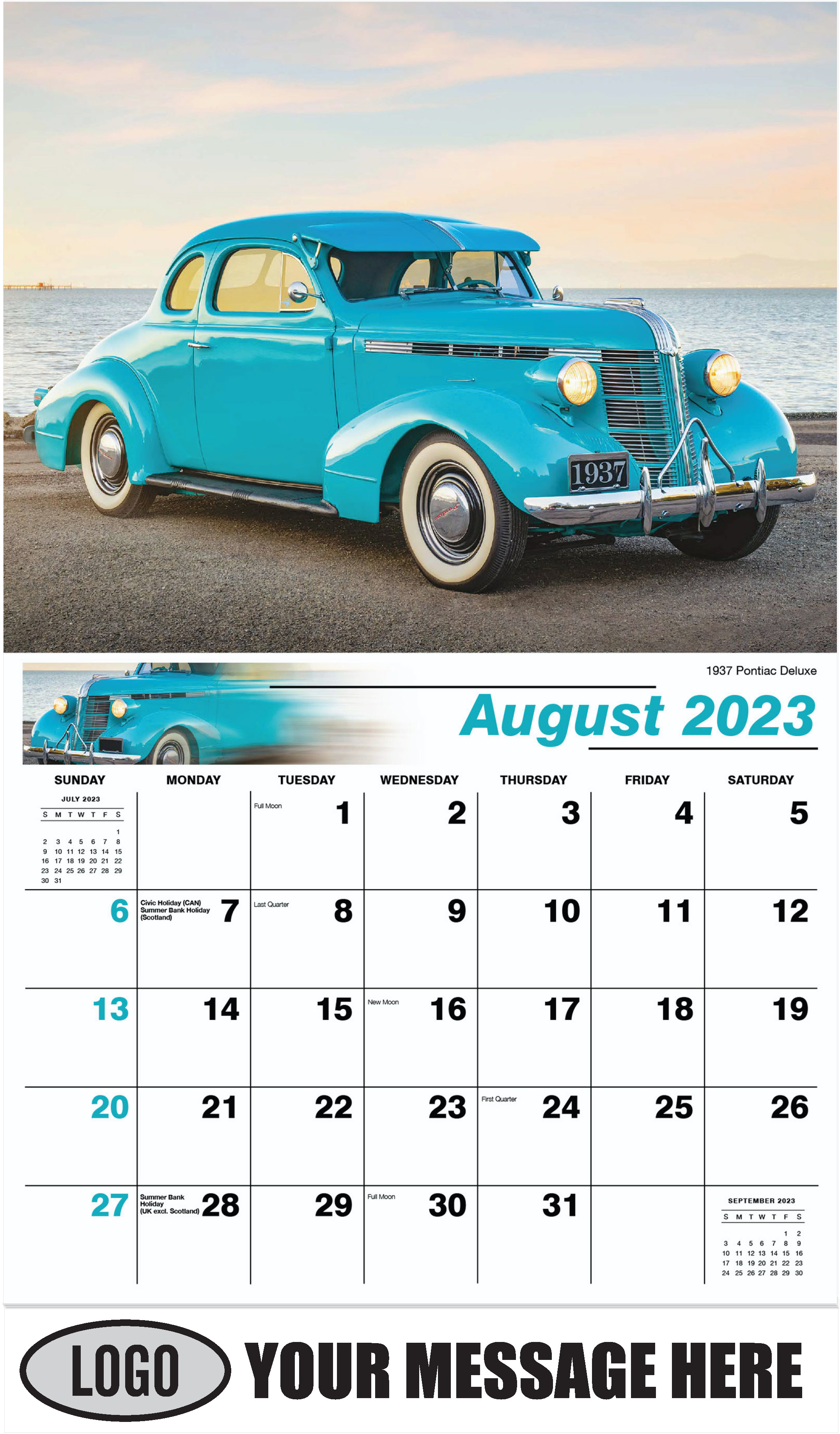1937 Pontiac Deluxe - August - GM Classics 2023 Promotional Calendar