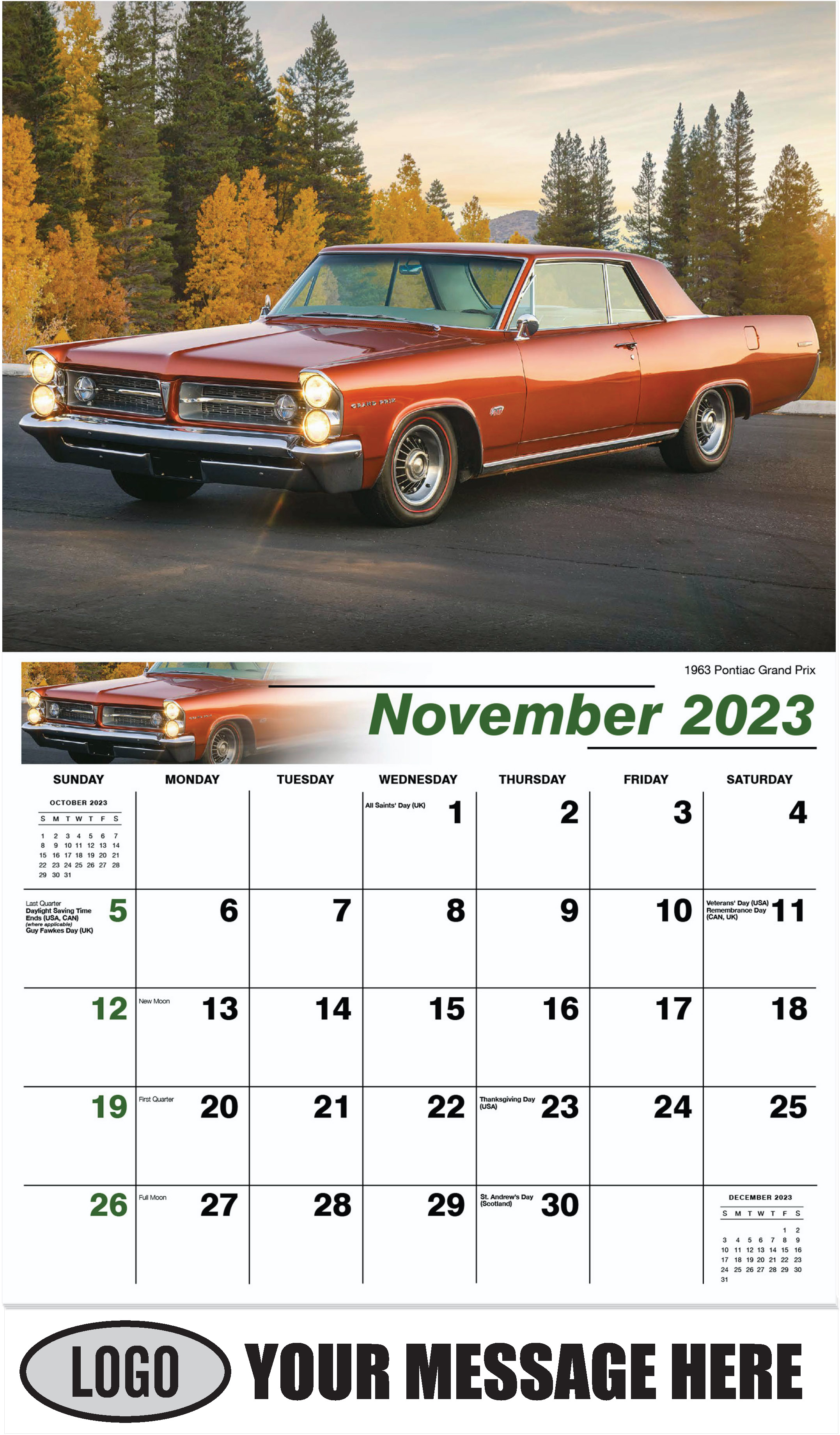 1963 Pontiac Grand Prix - November - GM Classics 2023 Promotional Calendar