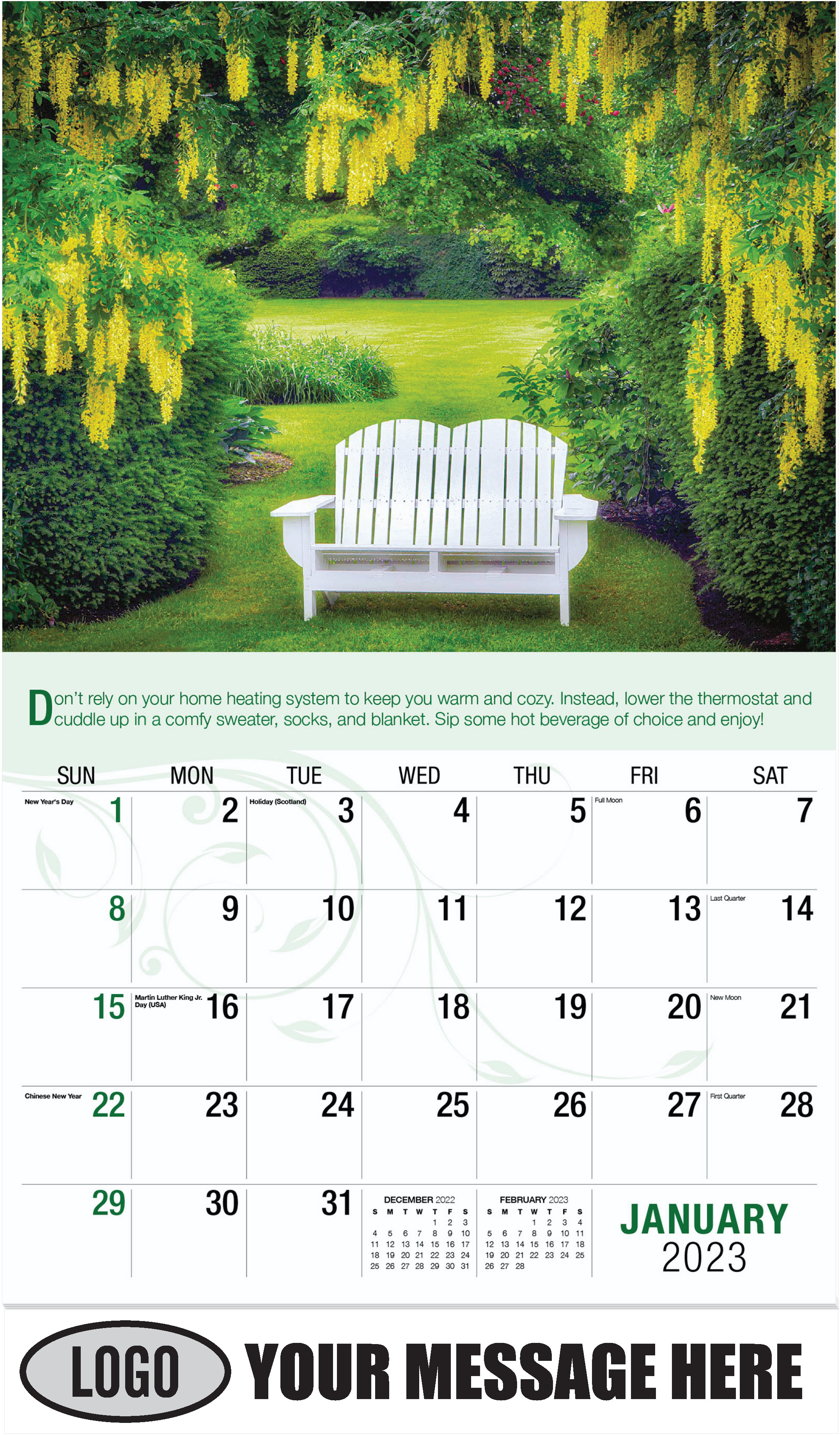 Schreiner's Iris Gardens, Oregon - January - Go Green 2023 Promotional Calendar