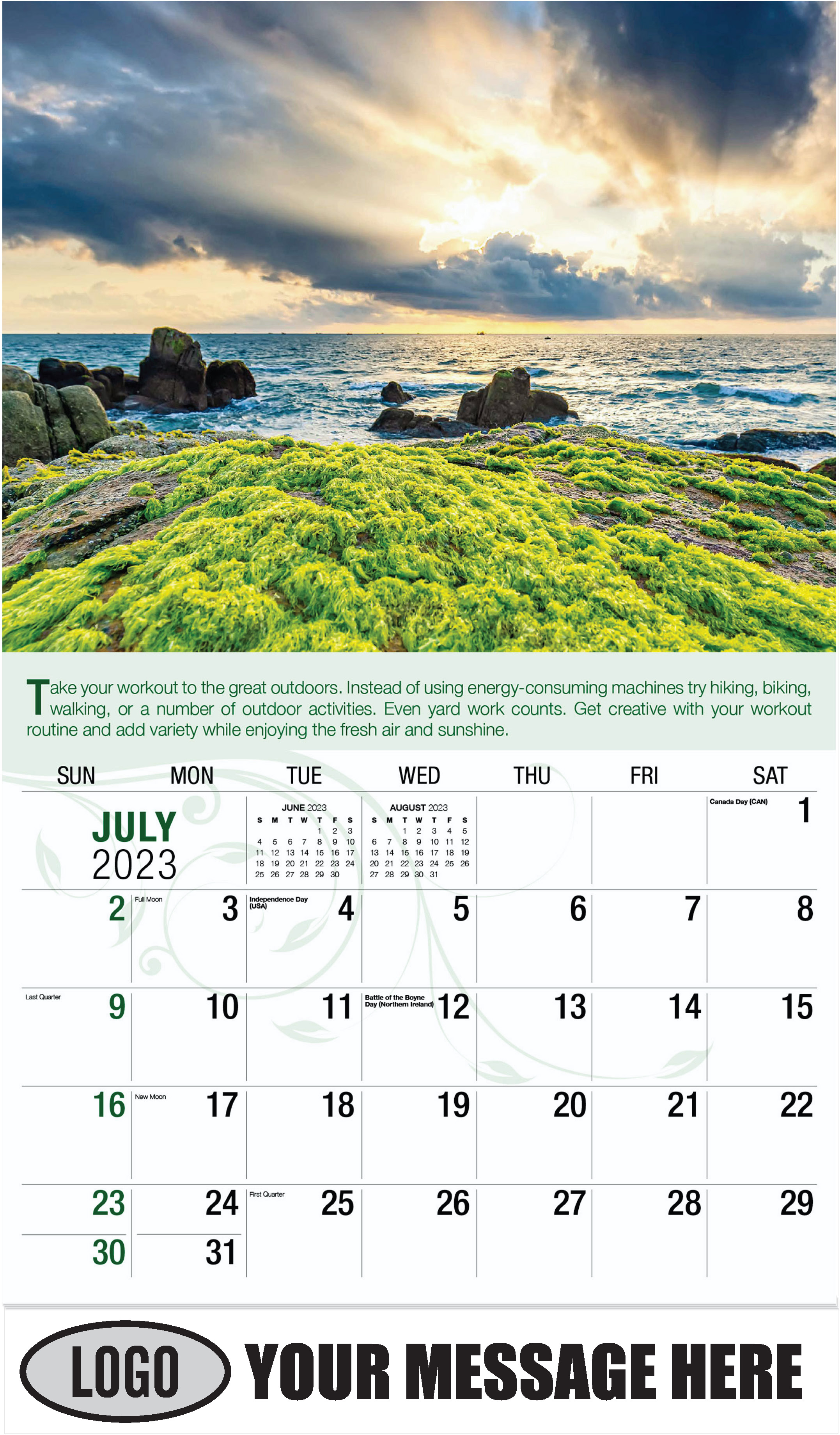 Green Algae on Rocks - July - Go Green 2023 Promotional Calendar