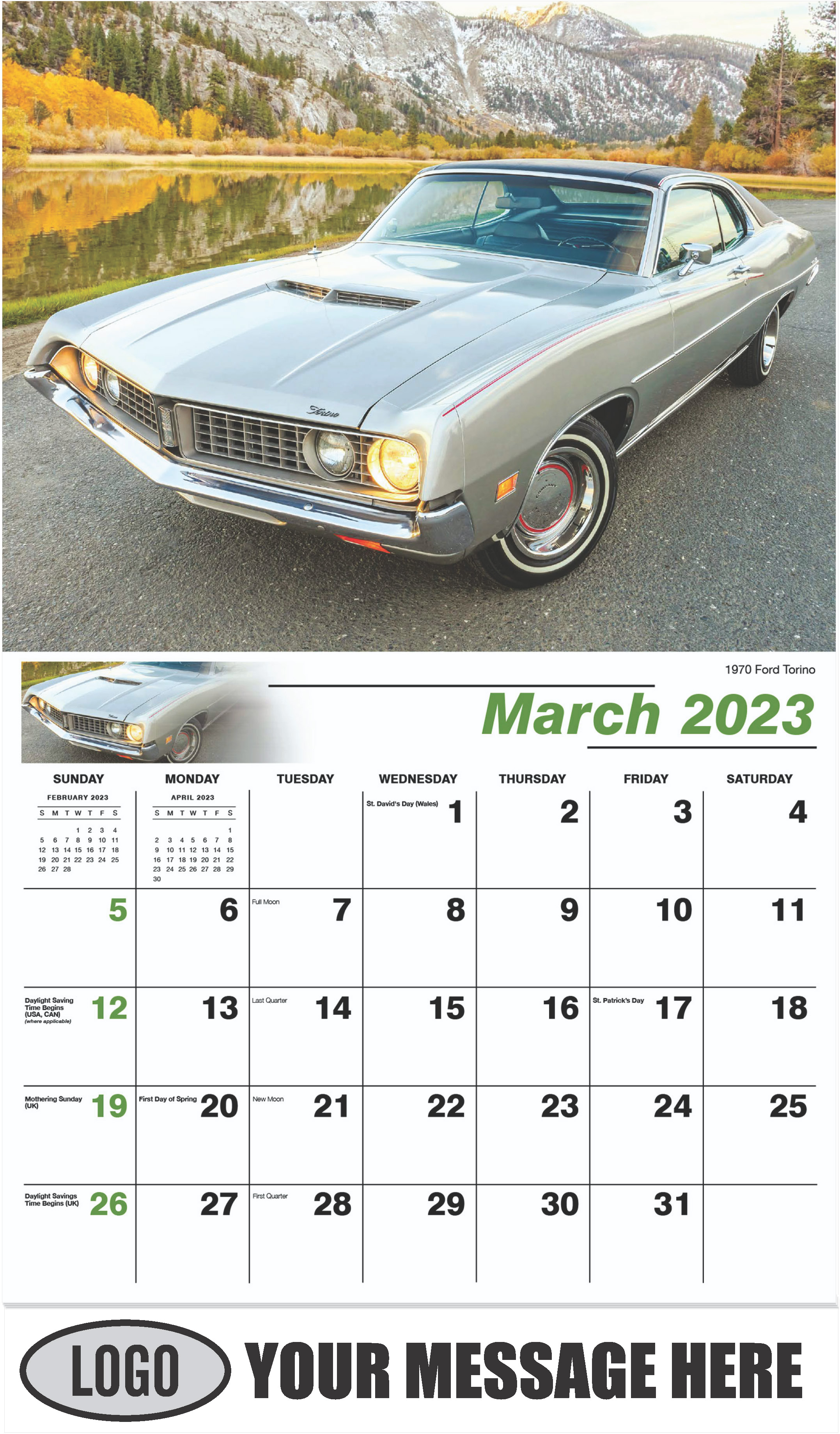 1970 Ford Torino - March - Henry's Heritage Ford Cars 2023 Promotional Calendar
