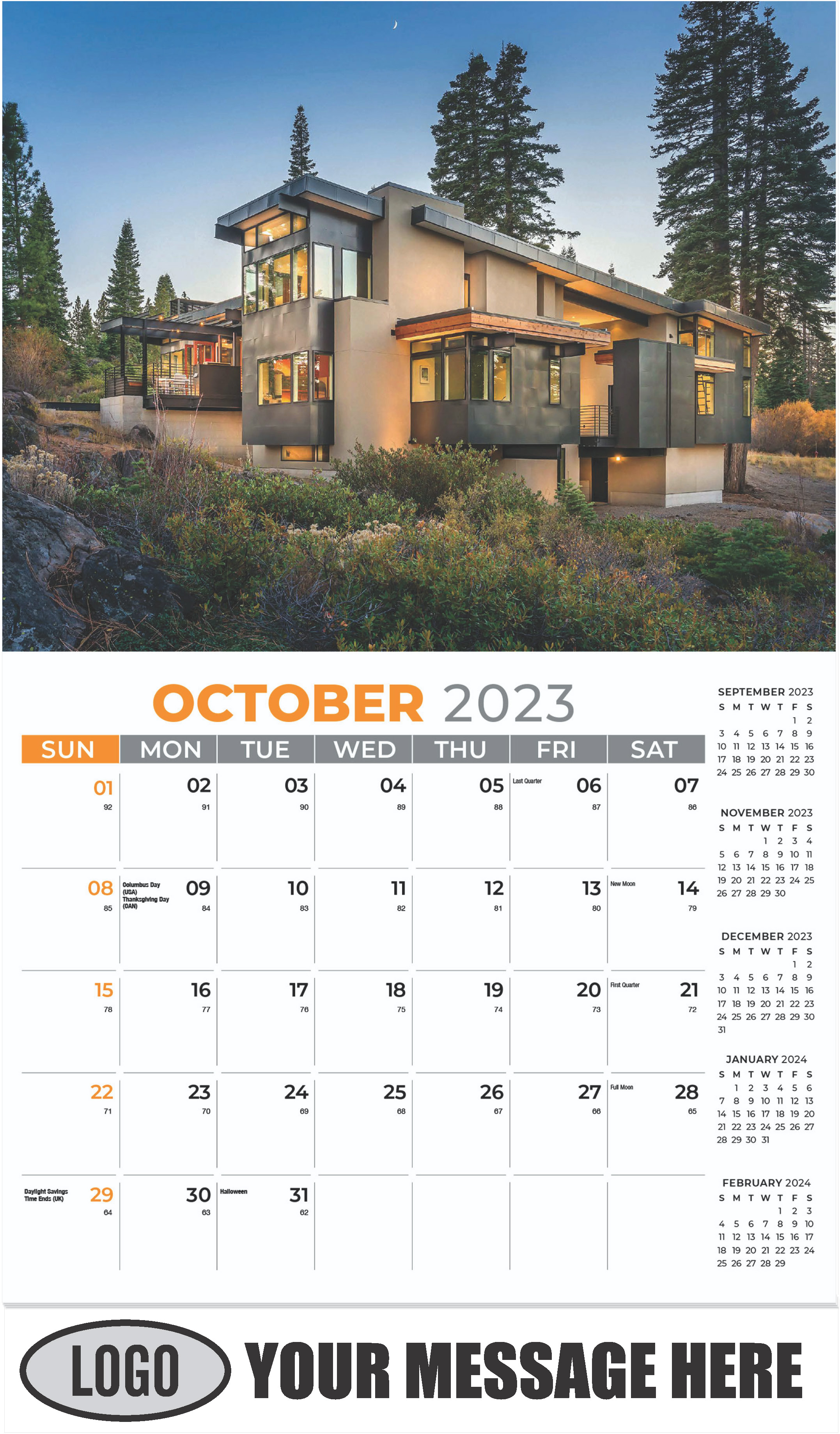 Luxury Homes Calendar - October - Homes 2023 Promotional Calendar