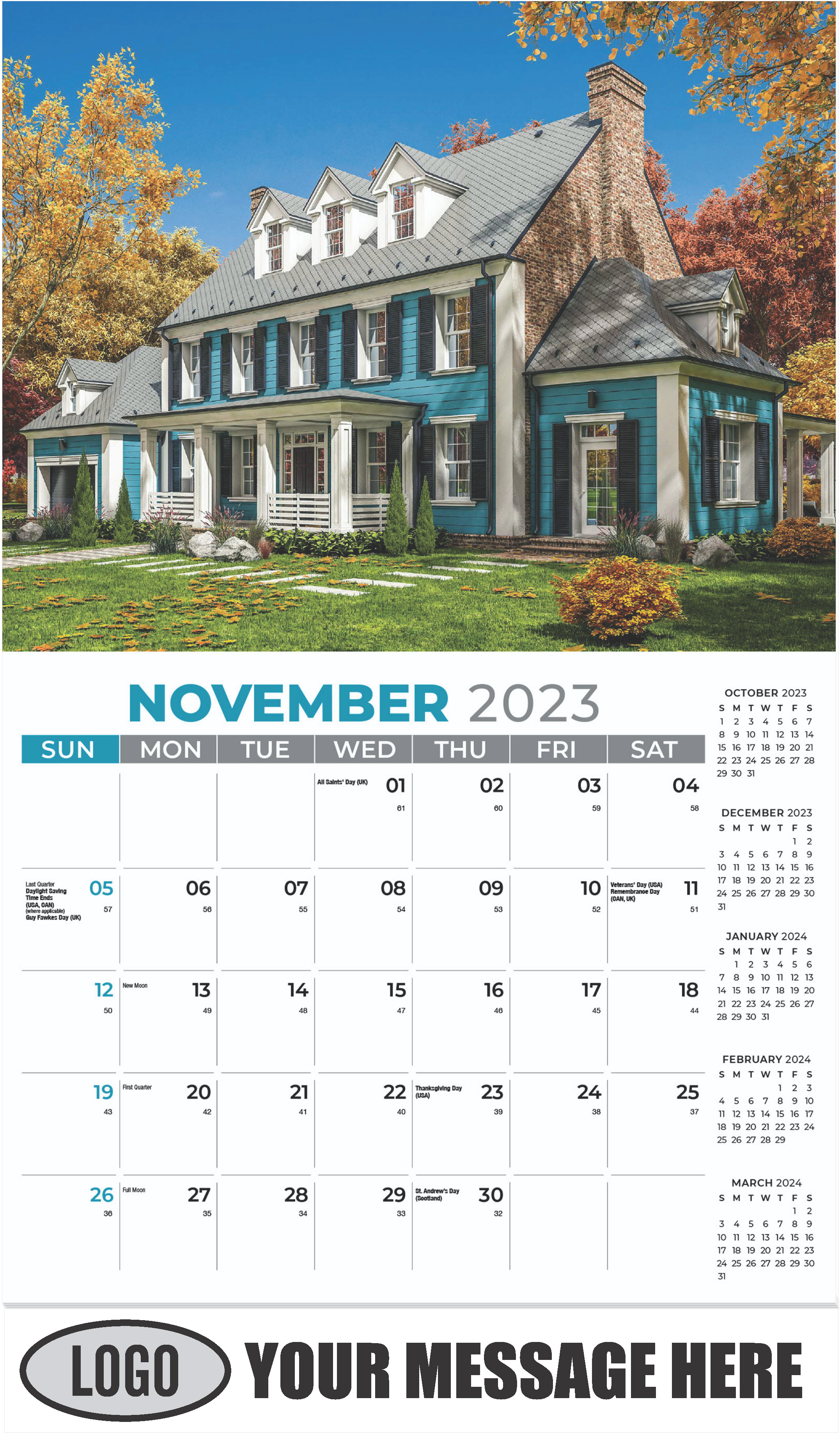 Luxury Homes Calendar - November - Homes 2023 Promotional Calendar