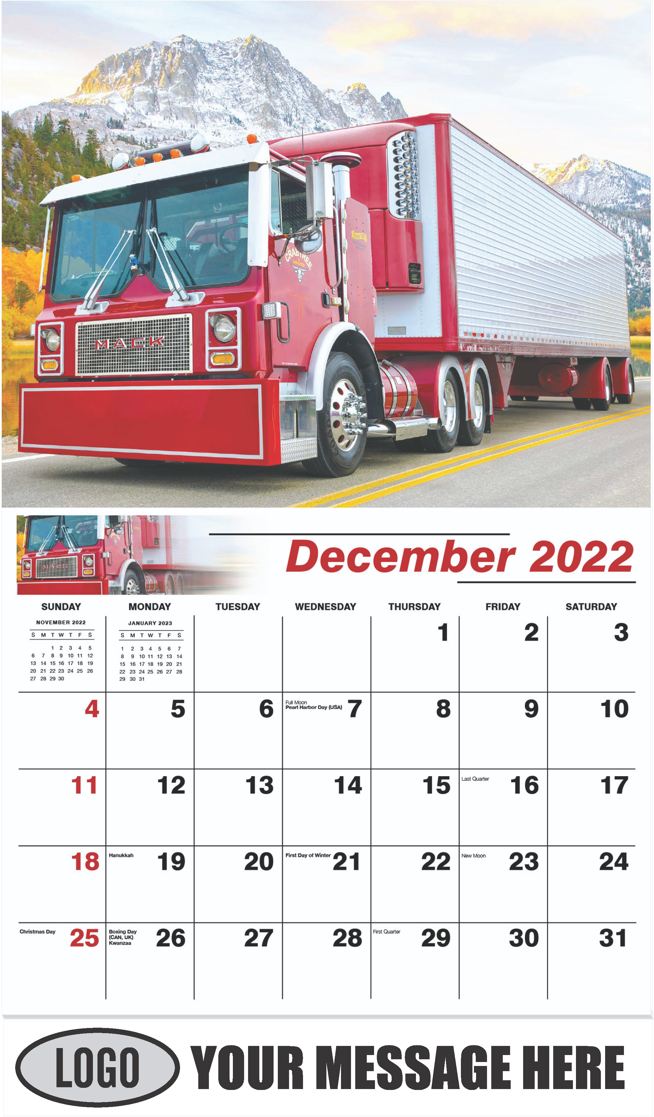 1997 Mac MR688S - December 2022 - Kings of the Road 2023 Promotional Calendar