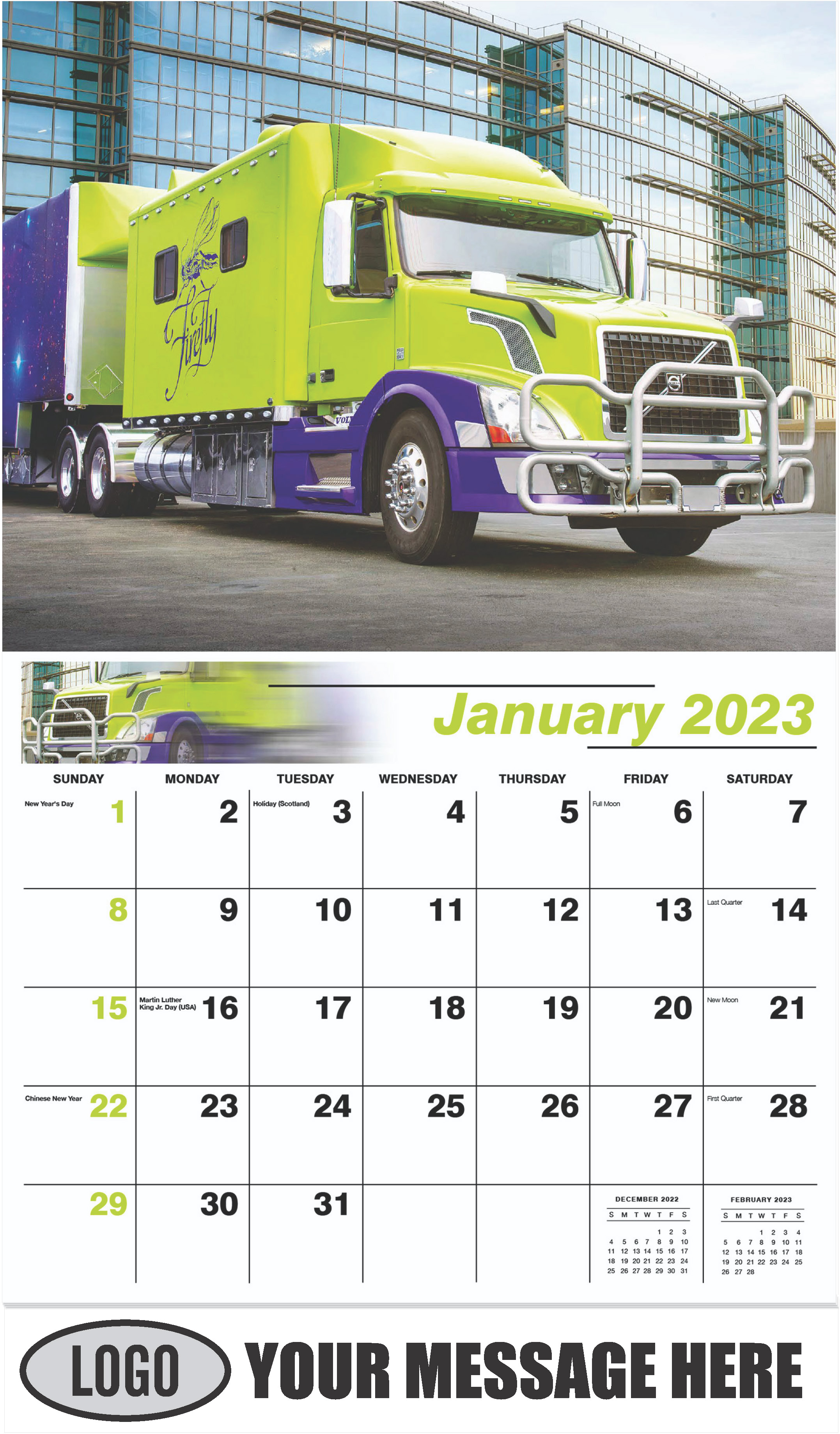 2015 Volvo - January - Kings of the Road 2023 Promotional Calendar