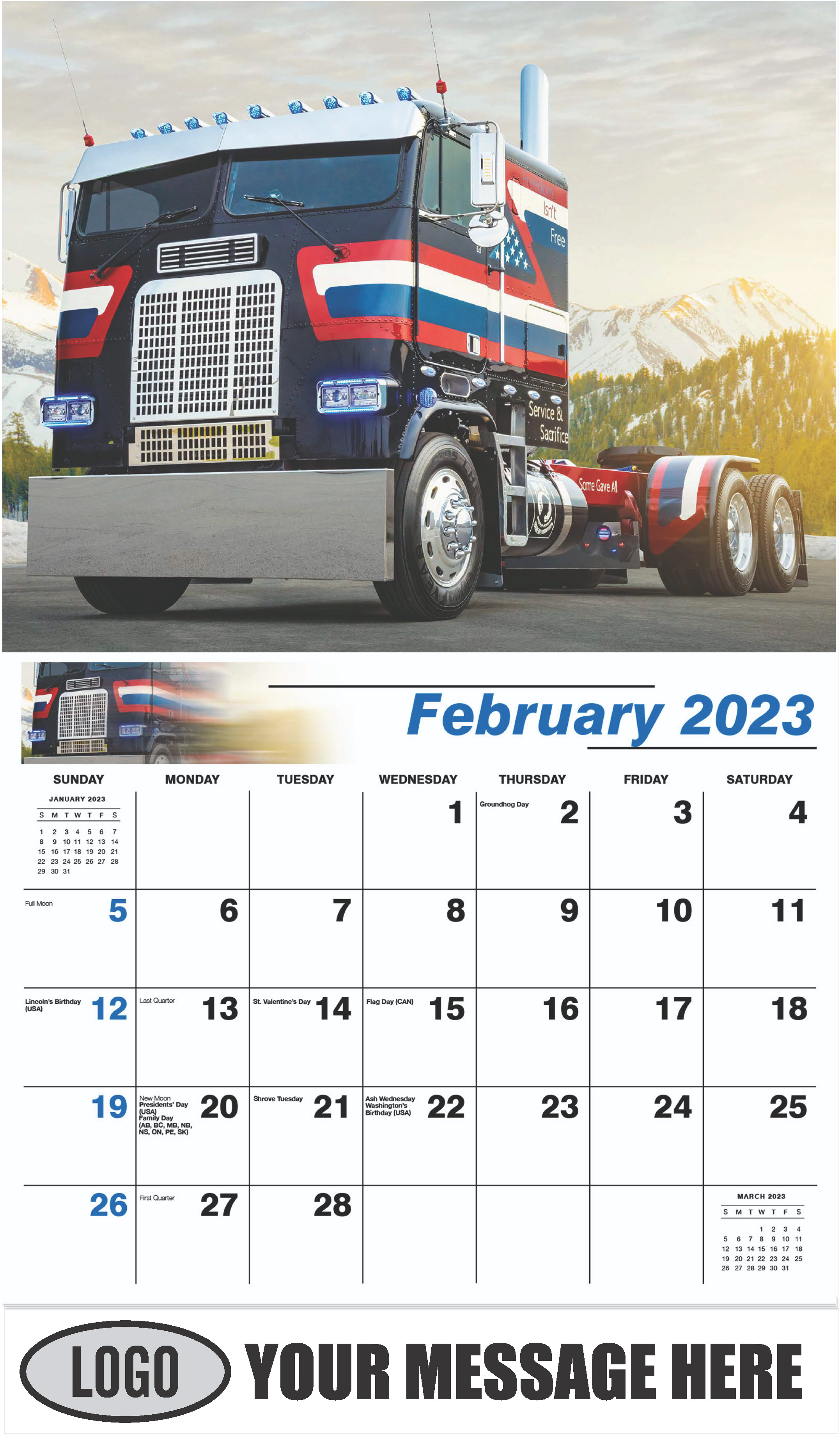 1988 Freightliner - February - Kings of the Road 2023 Promotional Calendar