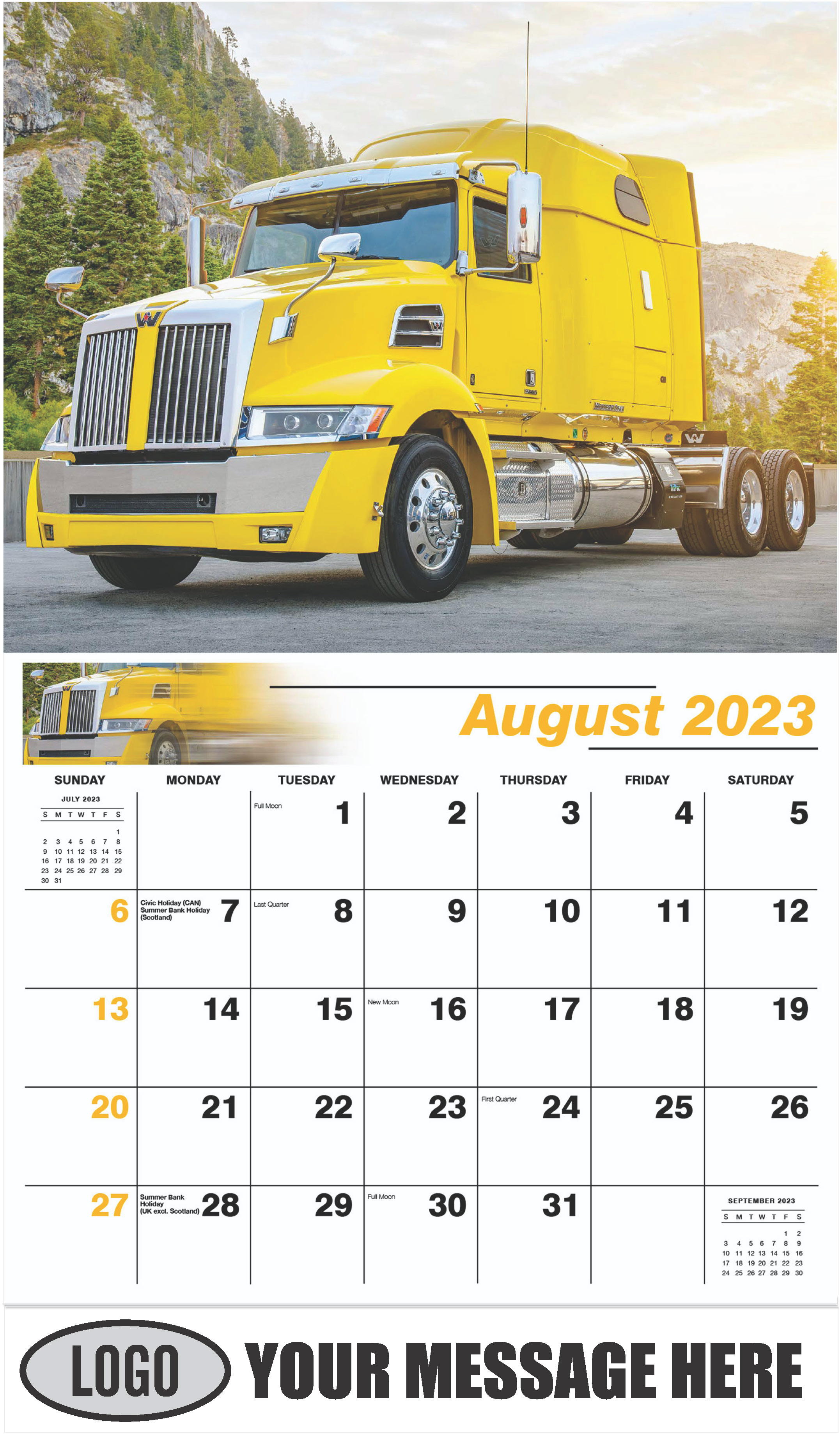 2016 Western Star 5700XE - August - Kings of the Road 2023 Promotional Calendar