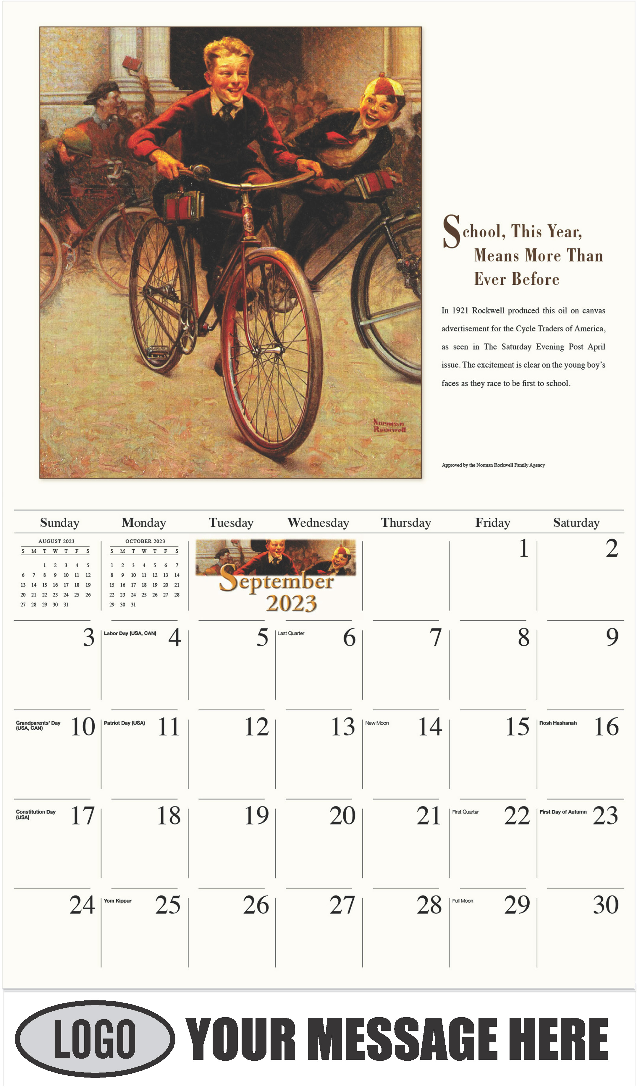 School, This Year, Means More Than Ever Before - September - Norman Rockwell - Memorable Images 2023 Promotional Calendar