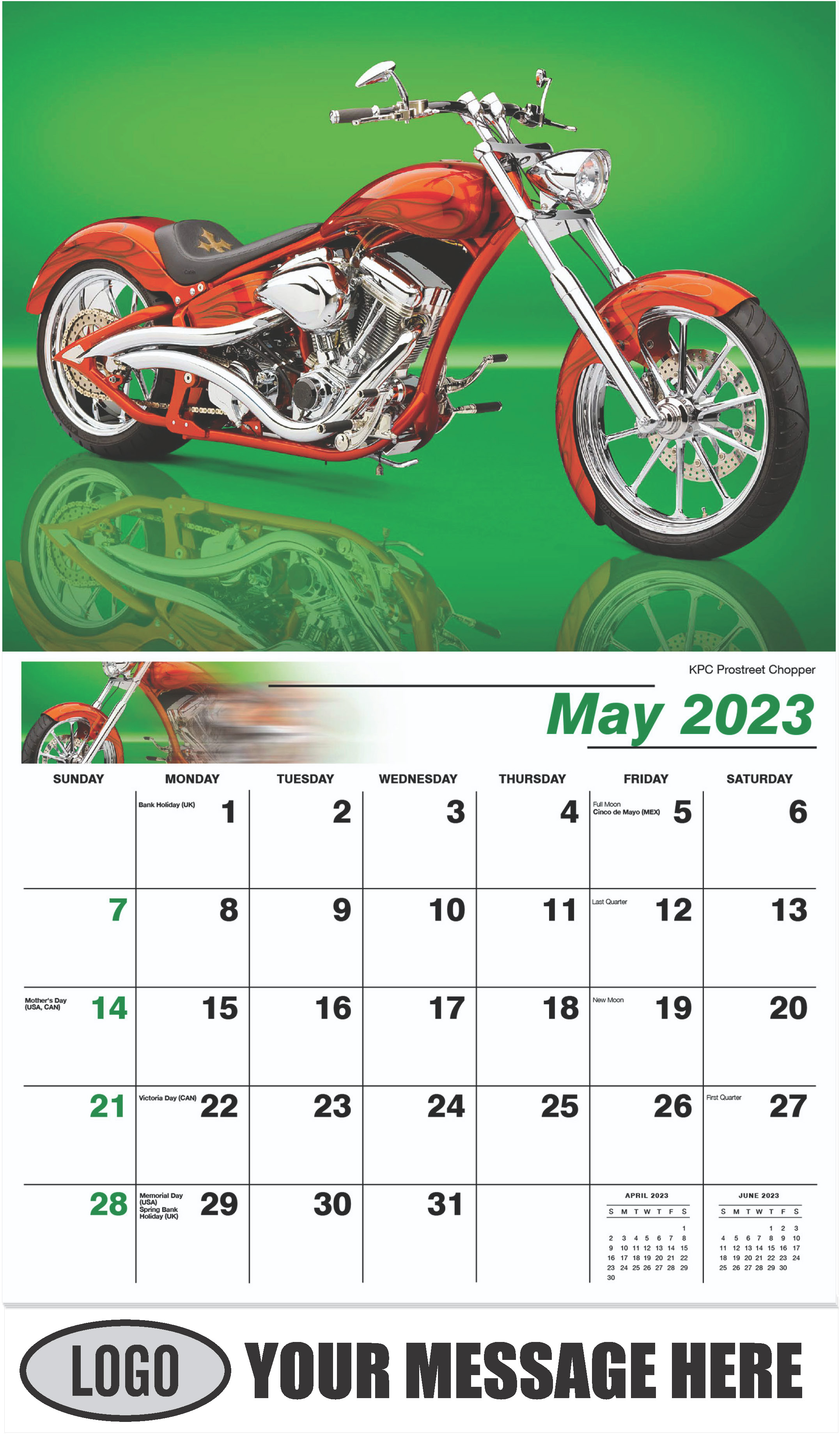KPC Prostreet Chopper - May - Motorcycle Mania 2023 Promotional Calendar