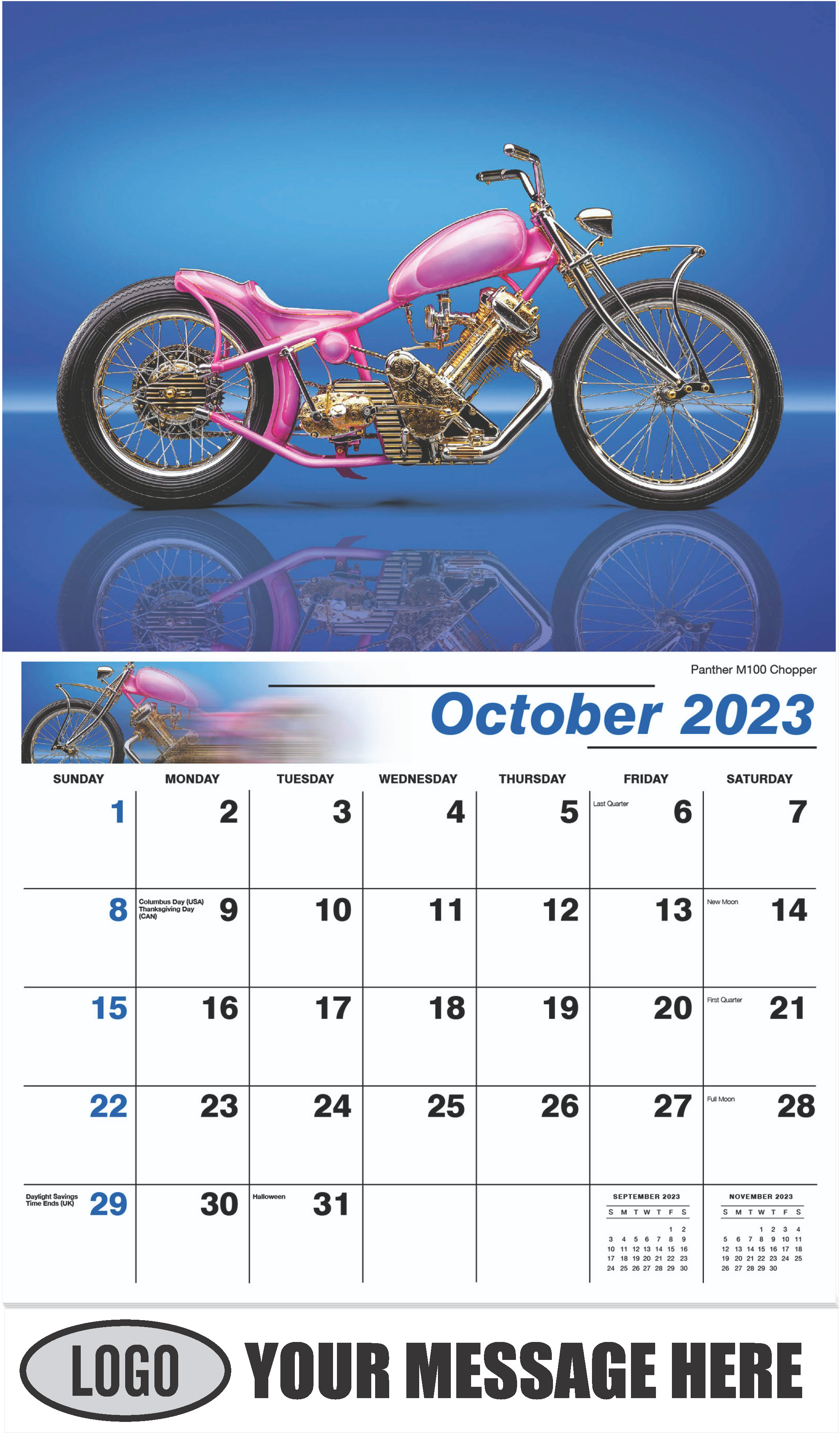 Panther M100 Chopper - October - Motorcycle Mania 2023 Promotional Calendar