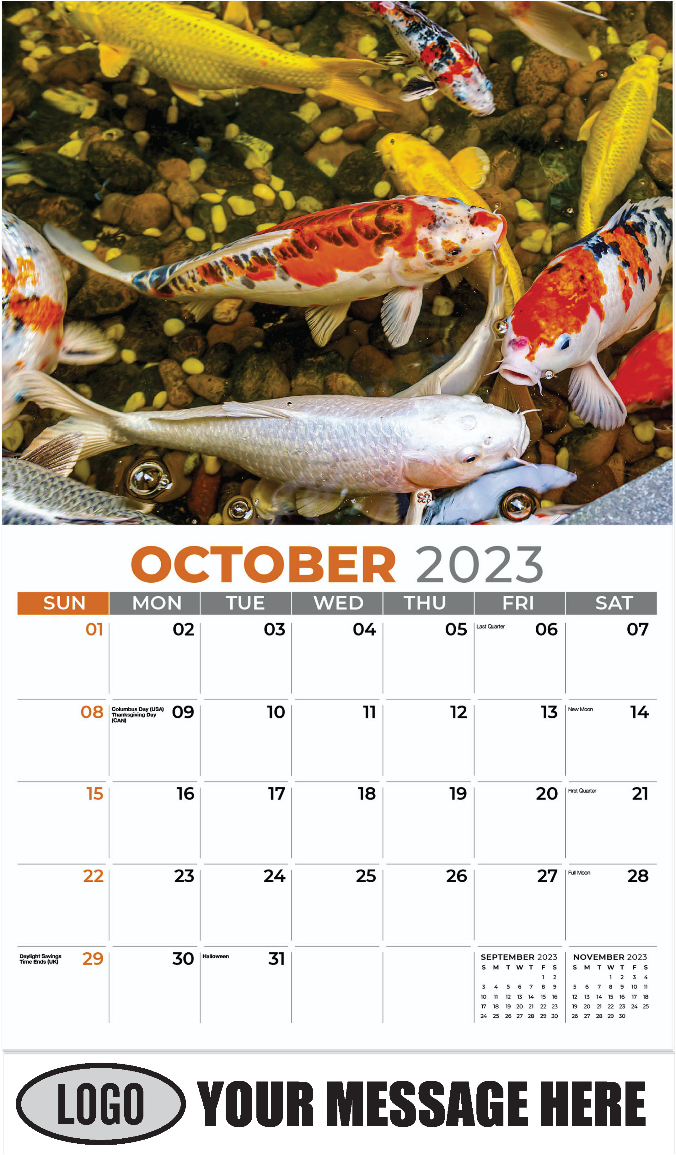 Japanese Koi Fish - October - Pets 2023 Promotional Calendar
