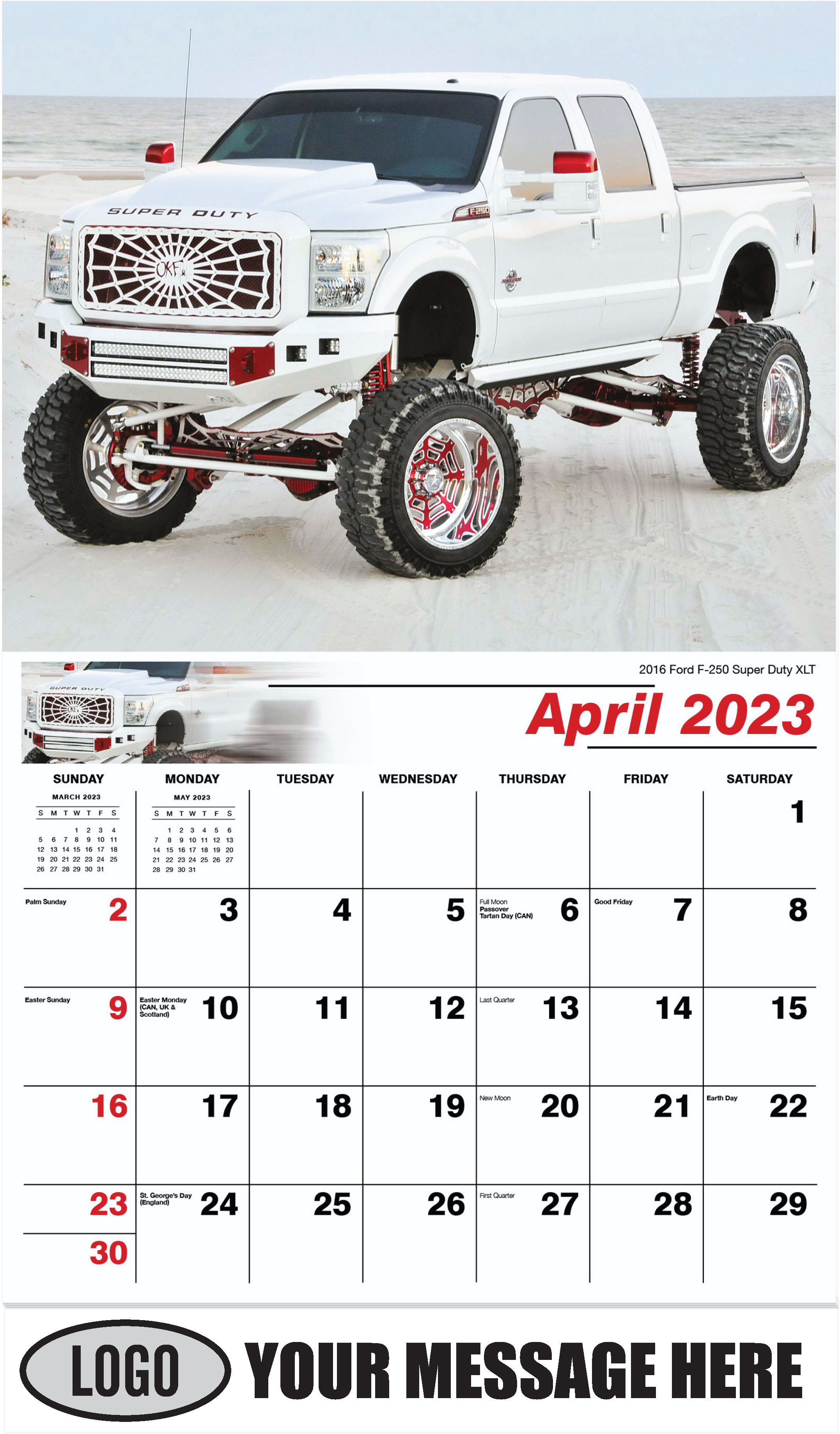 2016 Ford F-250 Super Duty XLT - April - Pumped Up Pickups 2023 Promotional Calendar