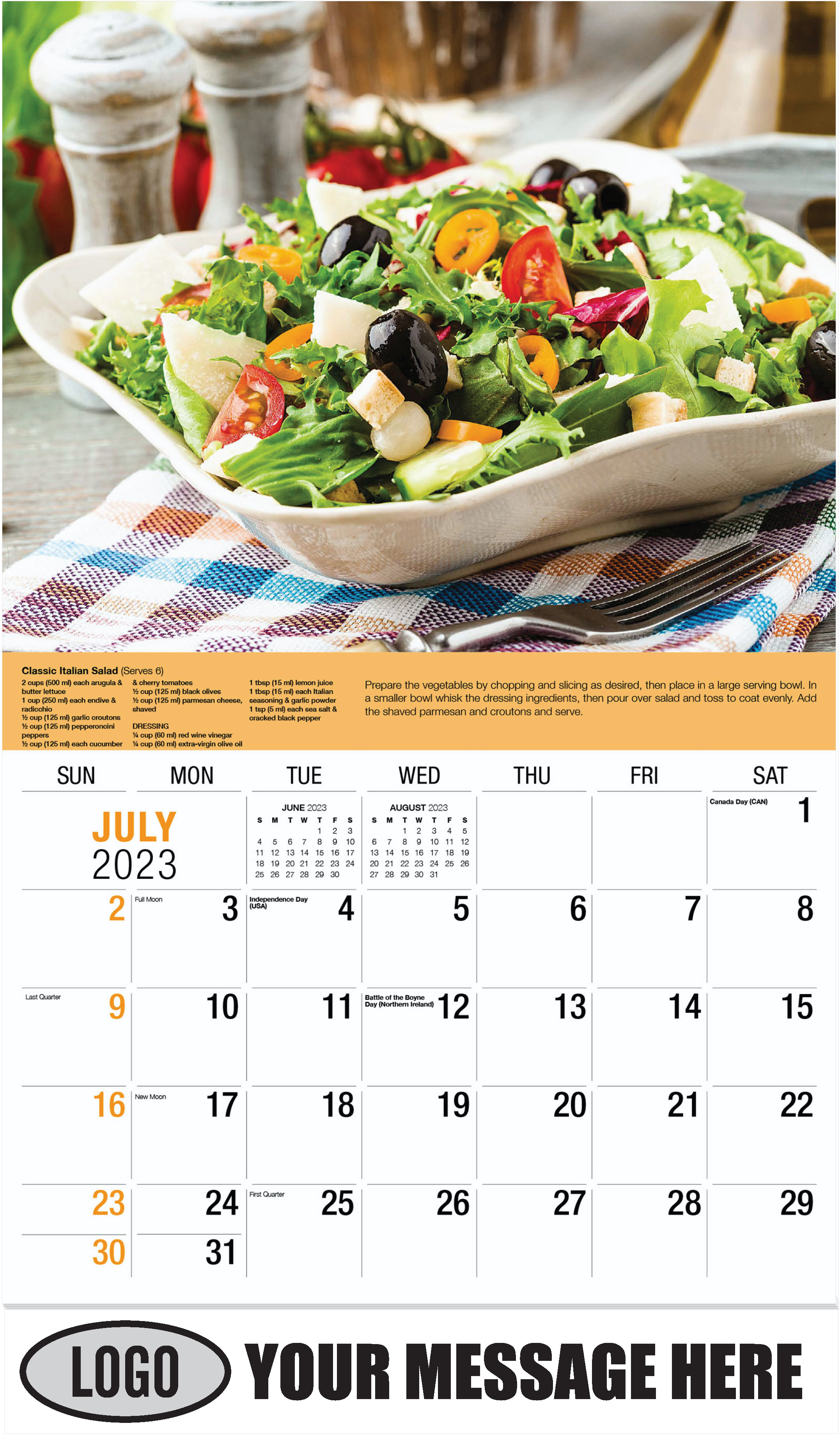 July - Recipes 2023 Promotional Calendar