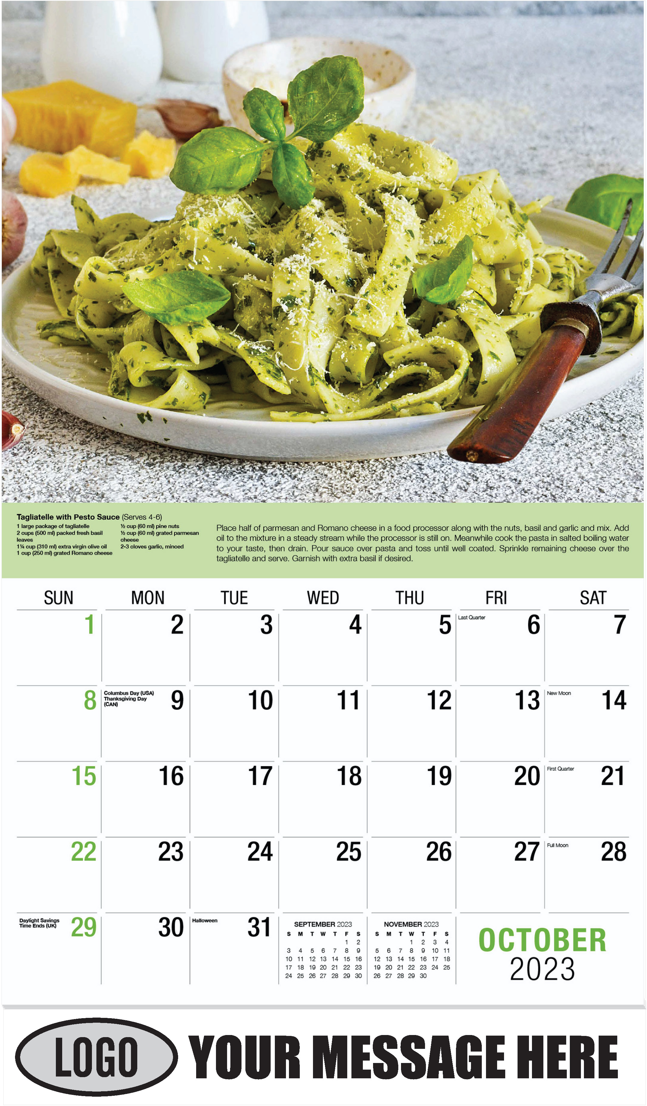 October - Recipes 2023 Promotional Calendar