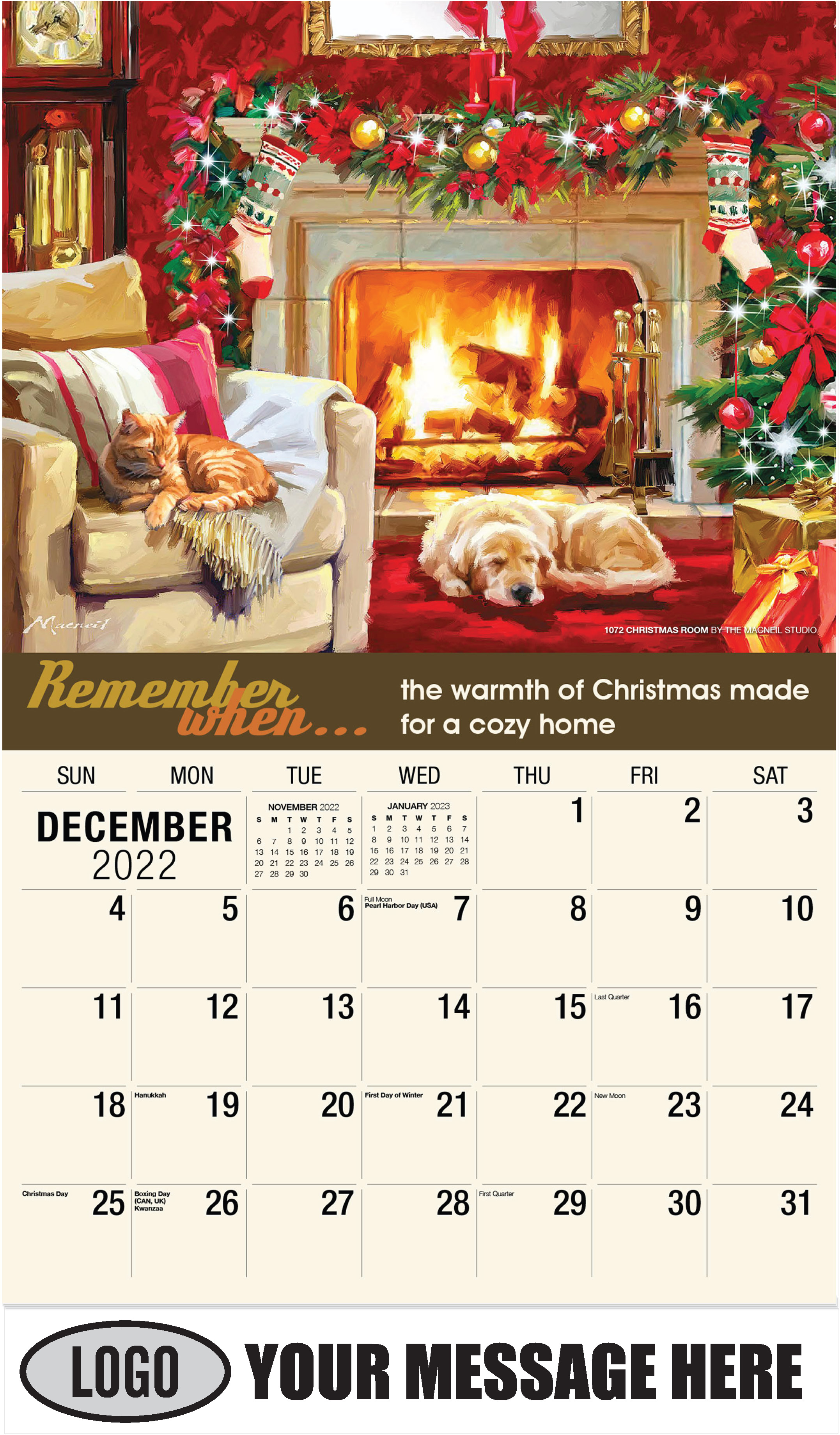 1072 Christmas Room by The Macneil Studio - December 2022 - Remember When 2023 Promotional Calendar