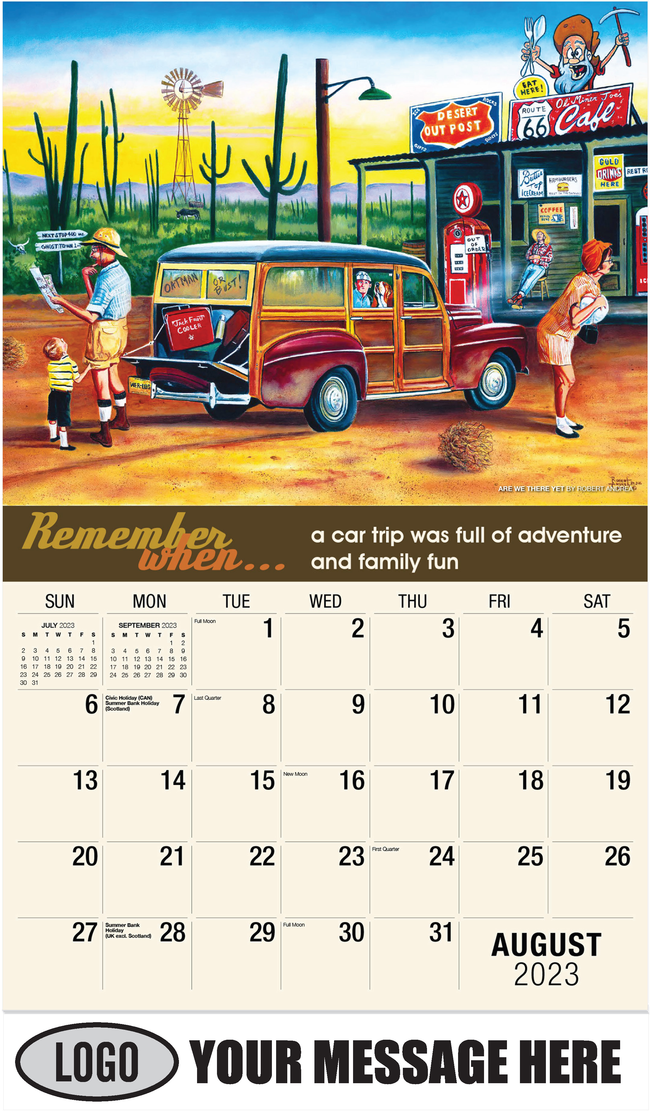 Are We There Yet by Robert Andrea - August - Remember When 2023 Promotional Calendar