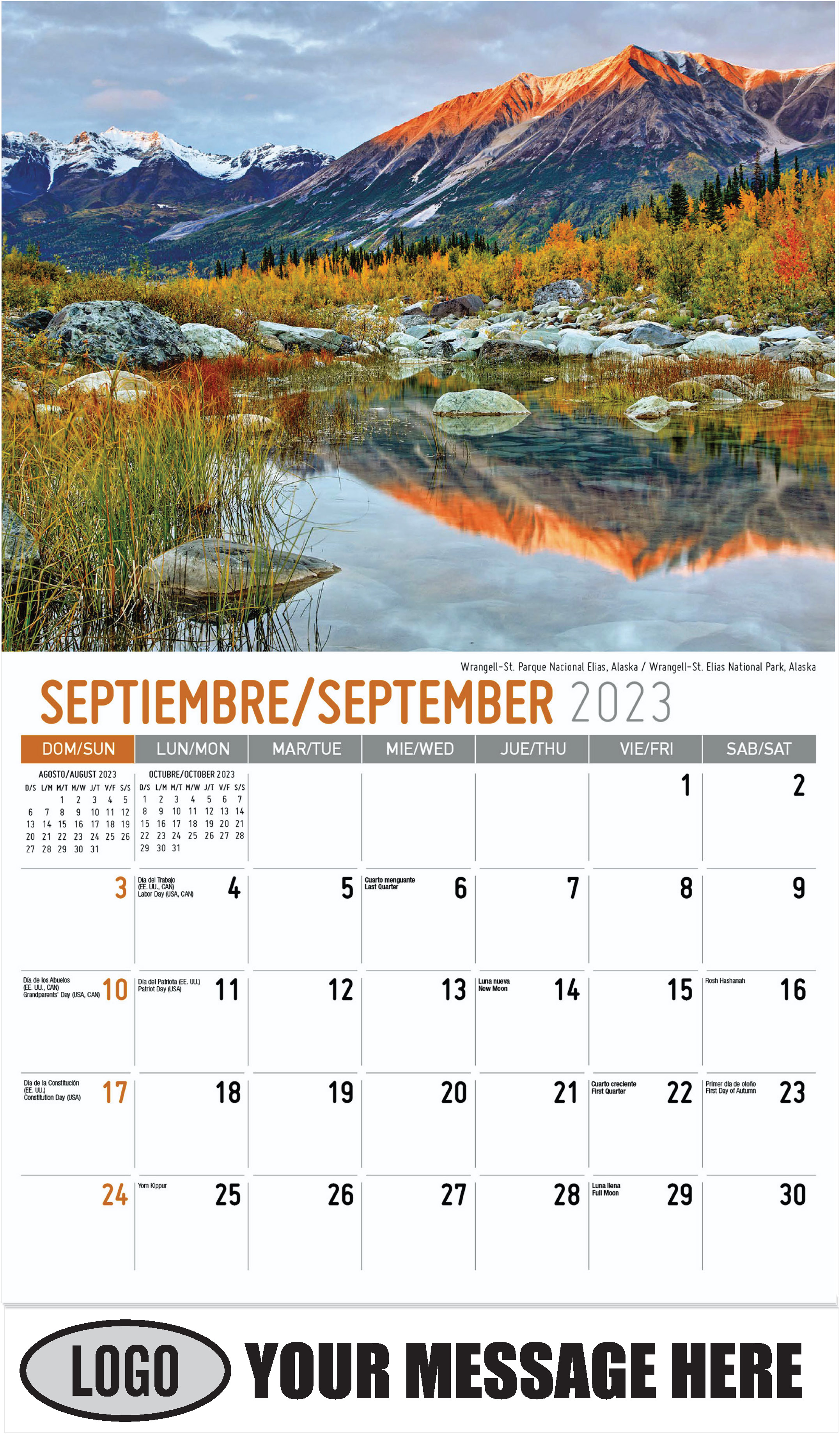 Wrangell-St. Elias National Park, Alaska - September - Scenes of America (Spanish-English bilingual) 2023 Promotional Calendar