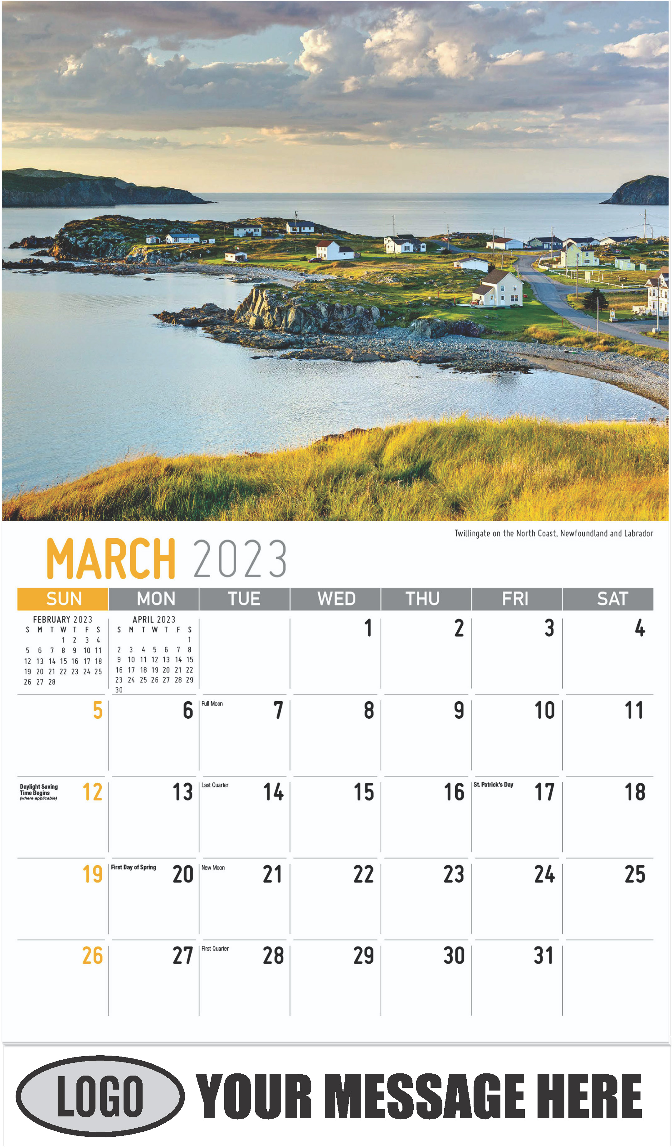 Twillingate on the North Coast, Newfoundland - March - Atlantic Canada 2023 Promotional Calendar