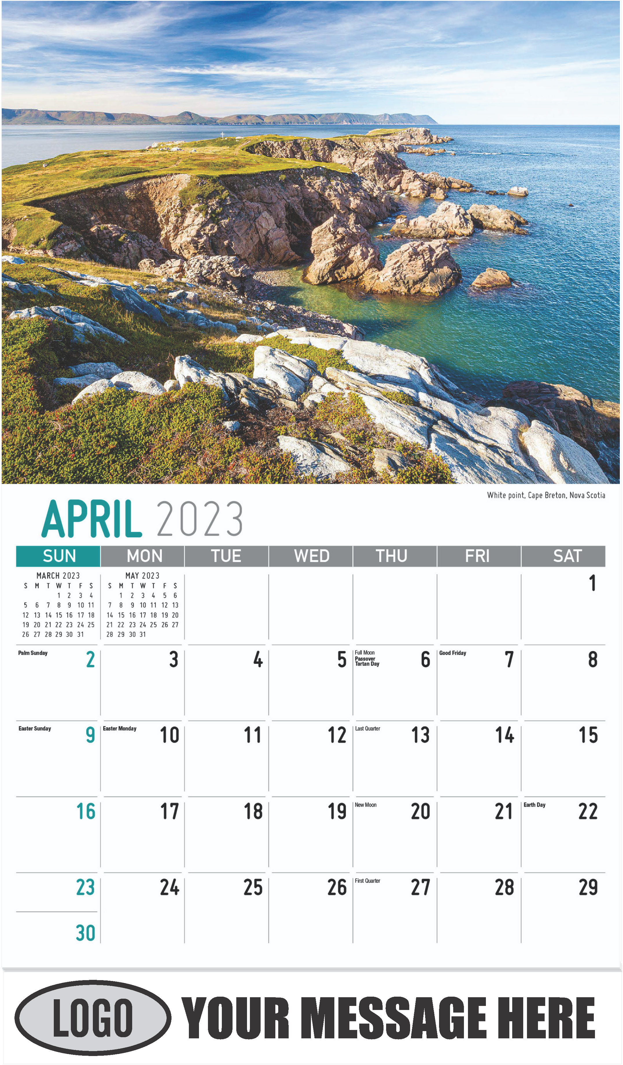 White point, Cape Breton, Nova Scotia, Canada - April - Atlantic Canada 2023 Promotional Calendar
