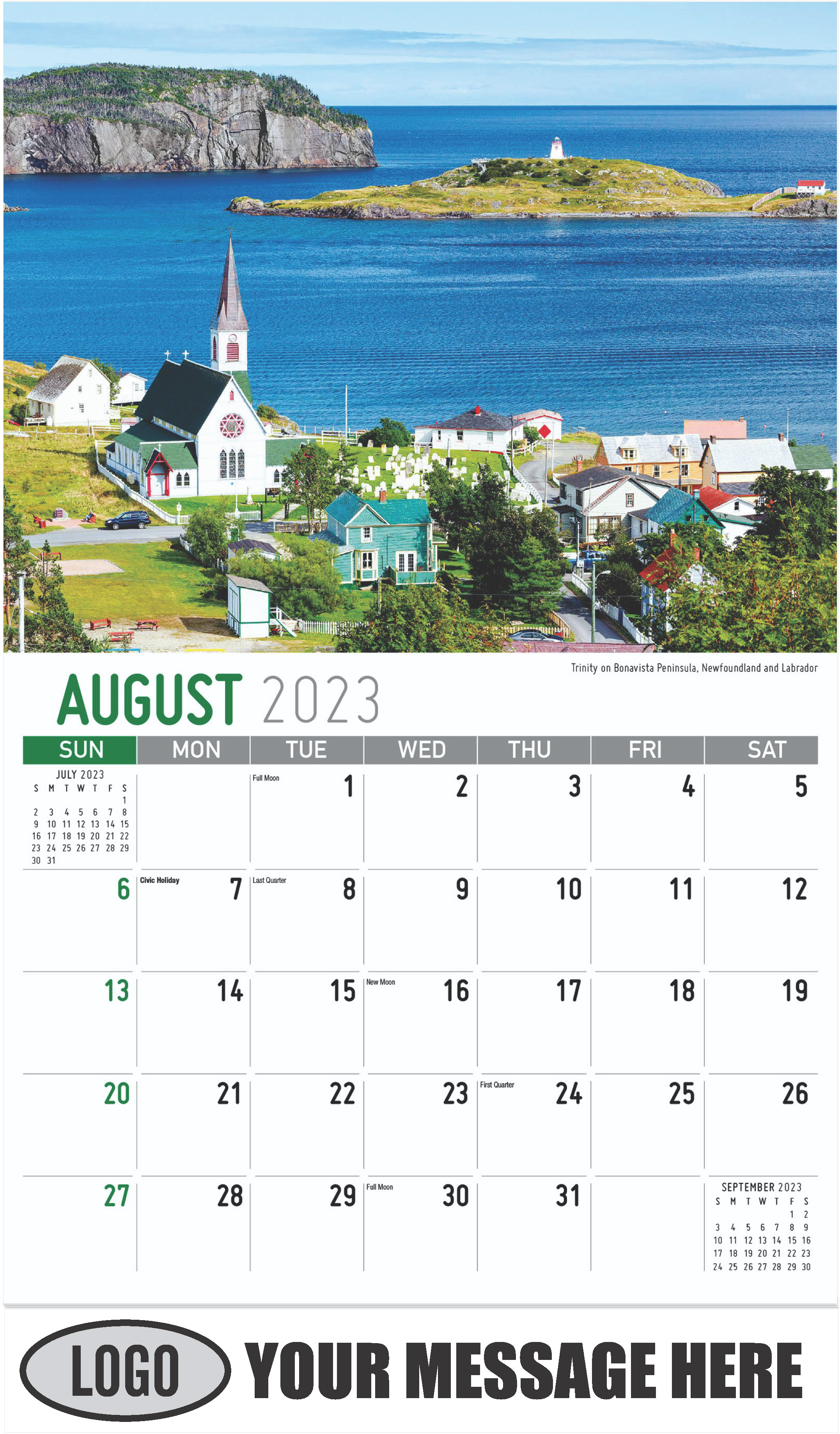 Trinity on Bonavista Peninsula, Newfoundland - August - Atlantic Canada 2023 Promotional Calendar