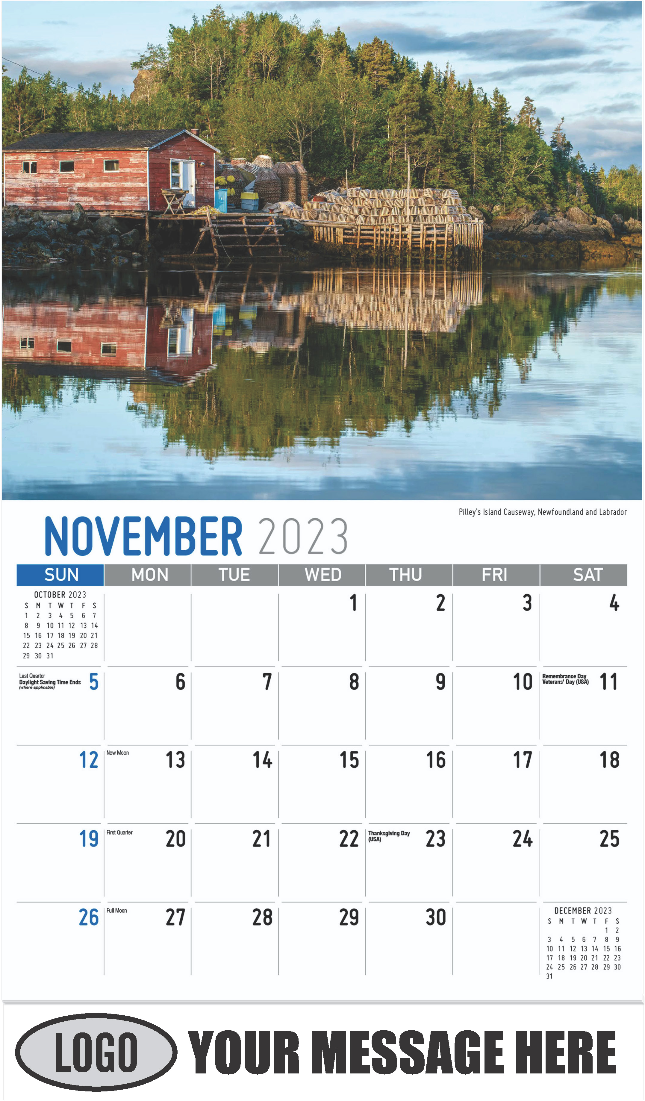 Pilley’s Island causeway, Newfoundland and Labrador - November - Atlantic Canada 2023 Promotional Calendar