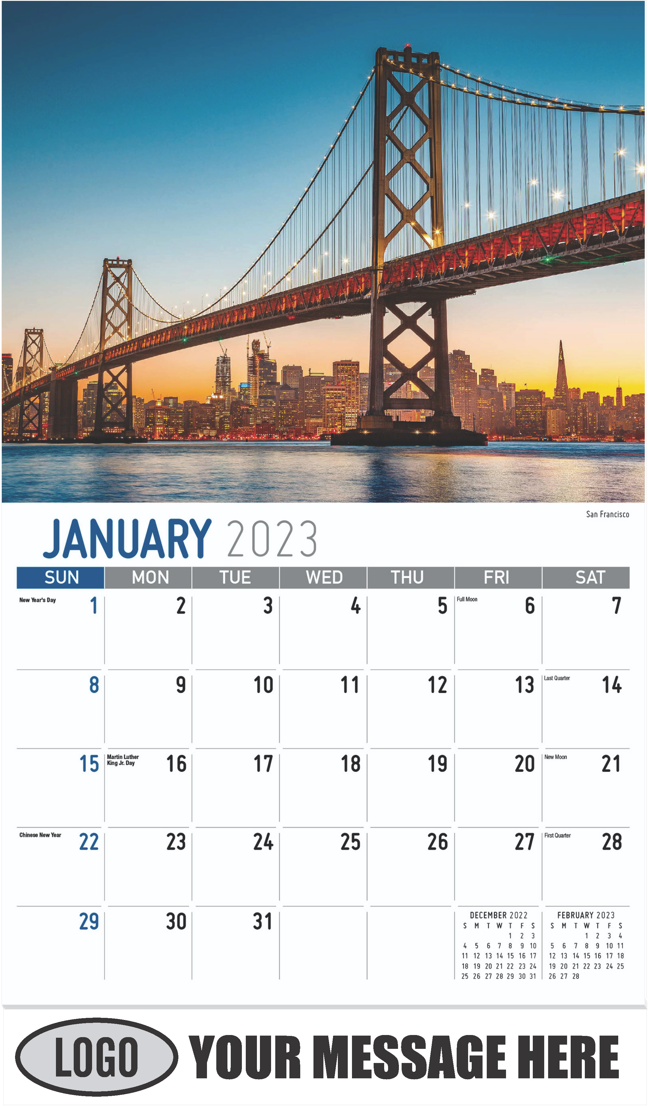 San Francisco - January - Scenes of California 2023 Promotional Calendar
