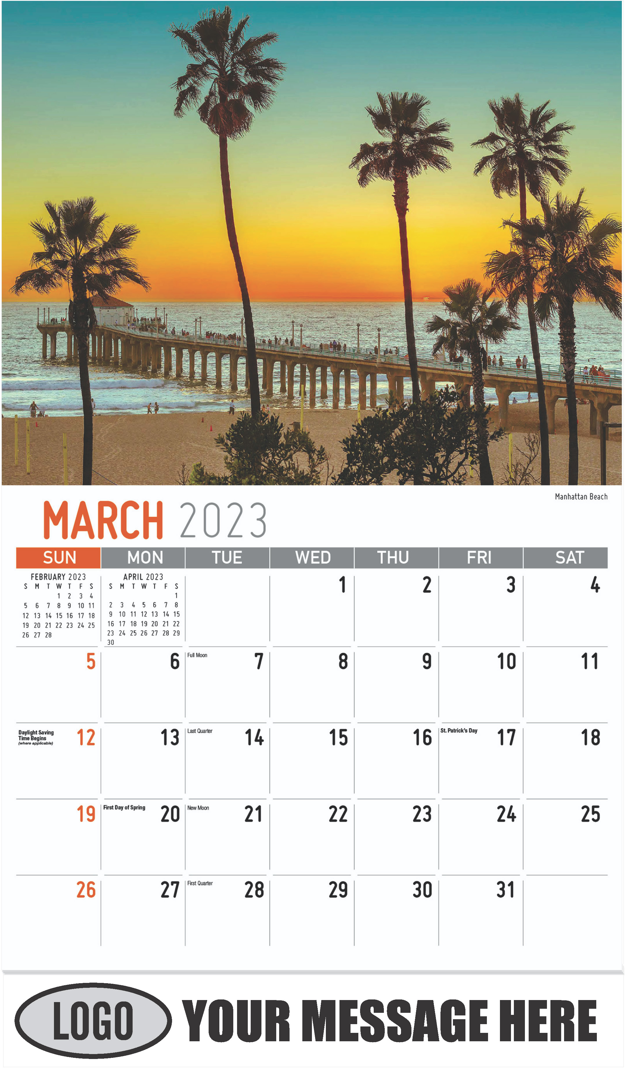 Manhattan Beach - March - Scenes of California 2023 Promotional Calendar