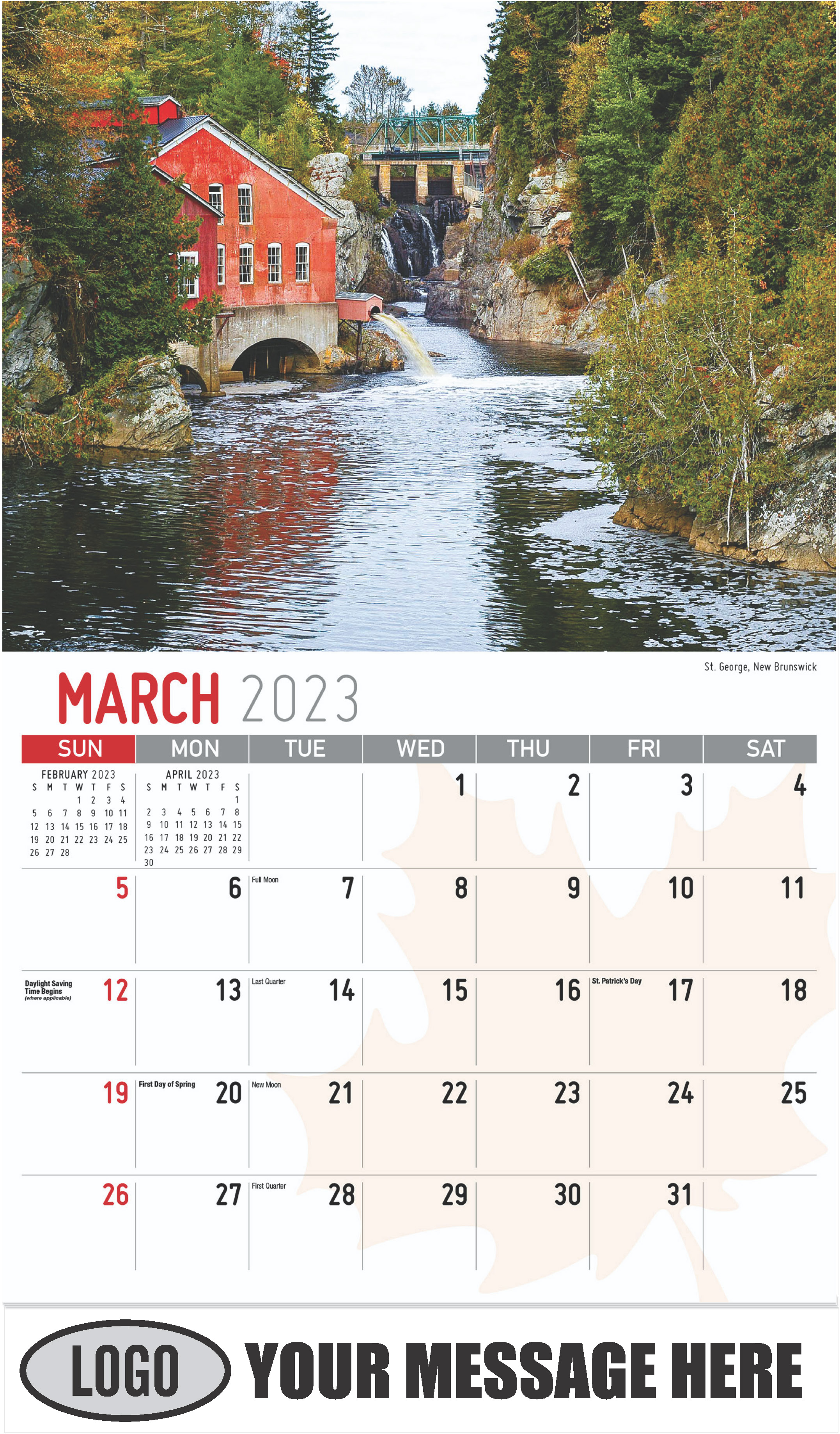 St. George, New Brunswick - March - Scenes of Canada 2023 Promotional Calendar