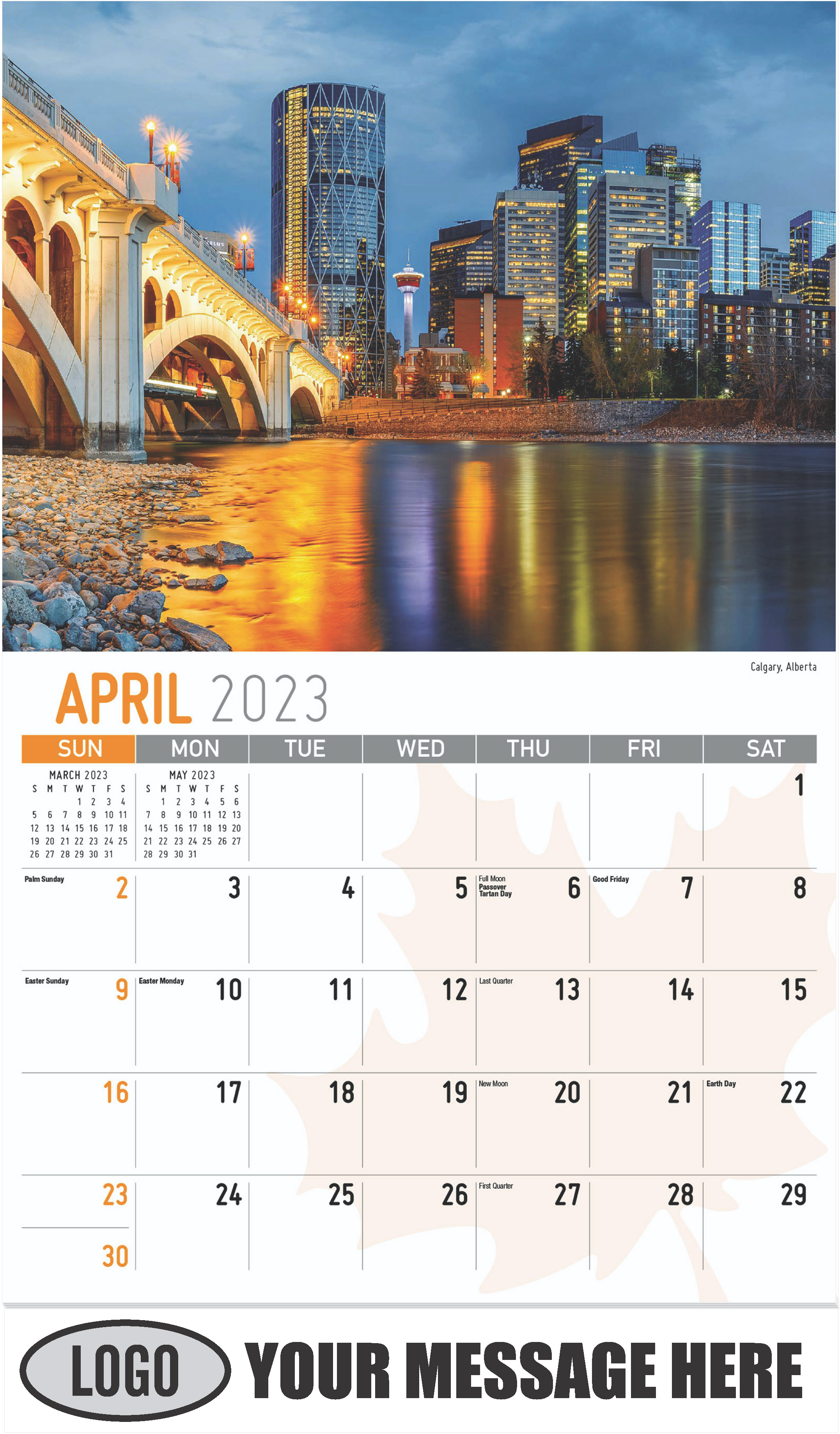 Calgary, Alberta - April - Scenes of Canada 2023 Promotional Calendar