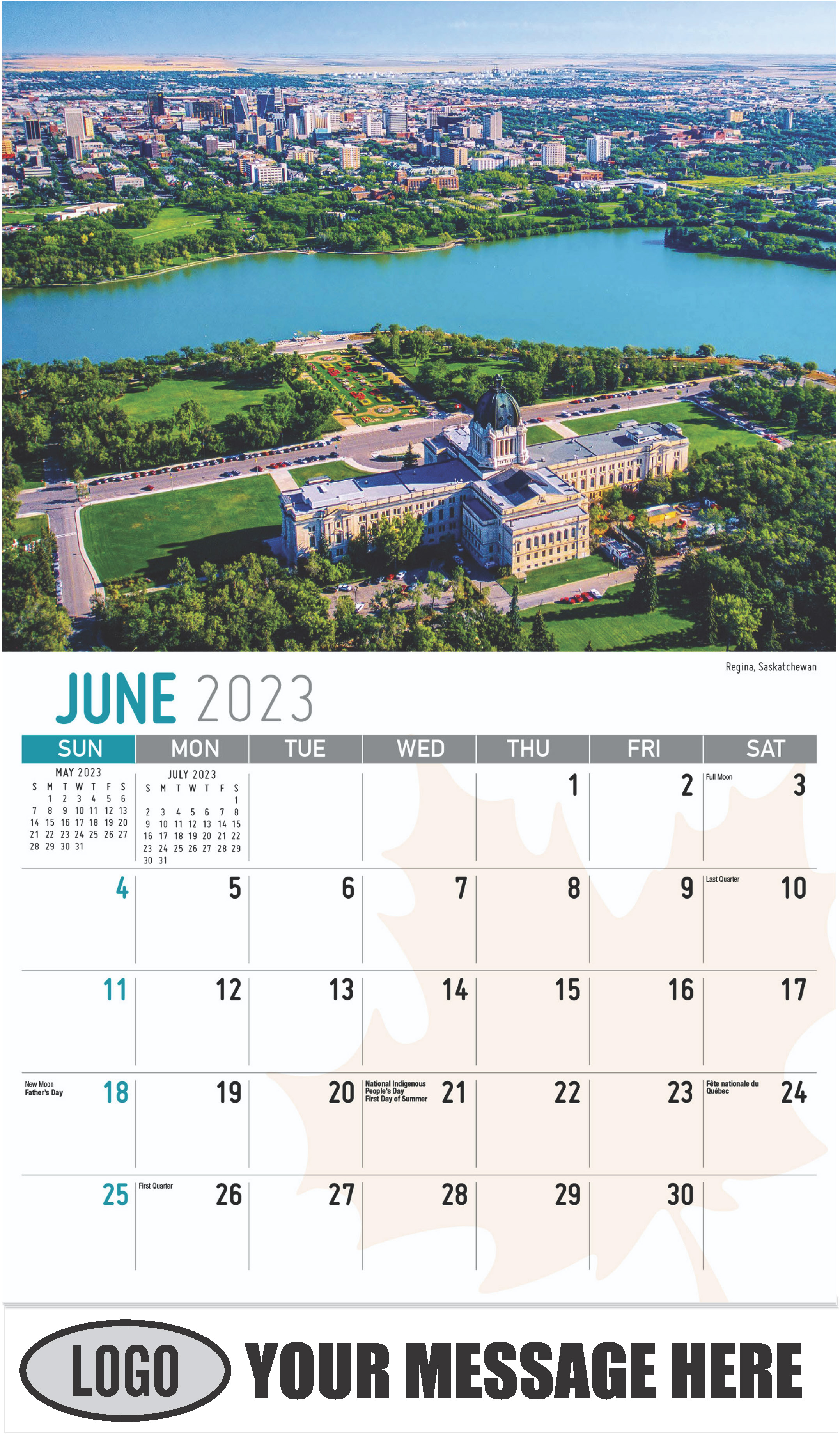 Regina, Saskatchewan - June - Scenes of Canada 2023 Promotional Calendar