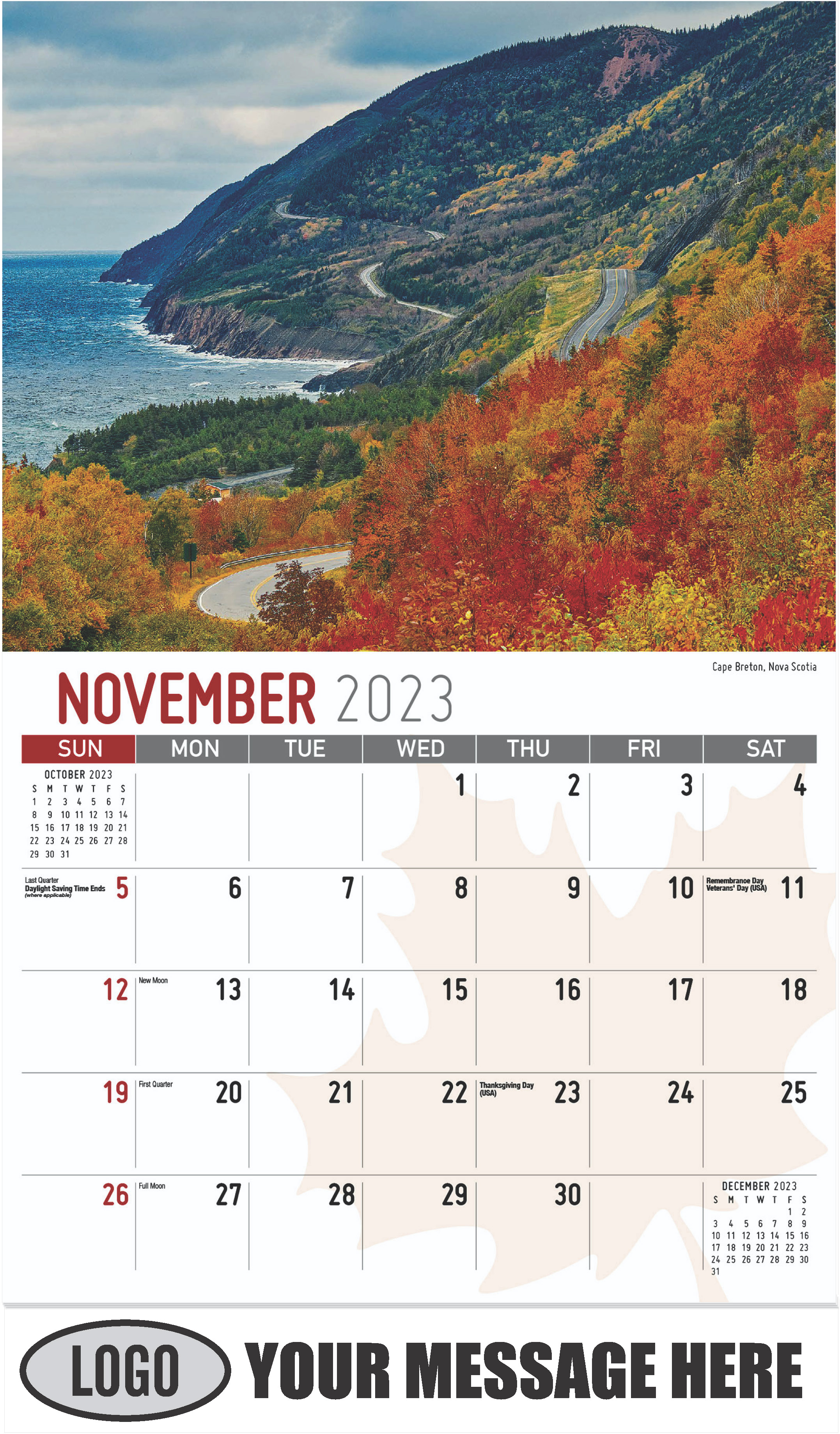 Cape Breton, Nova Scotia - November - Scenes of Canada 2023 Promotional Calendar
