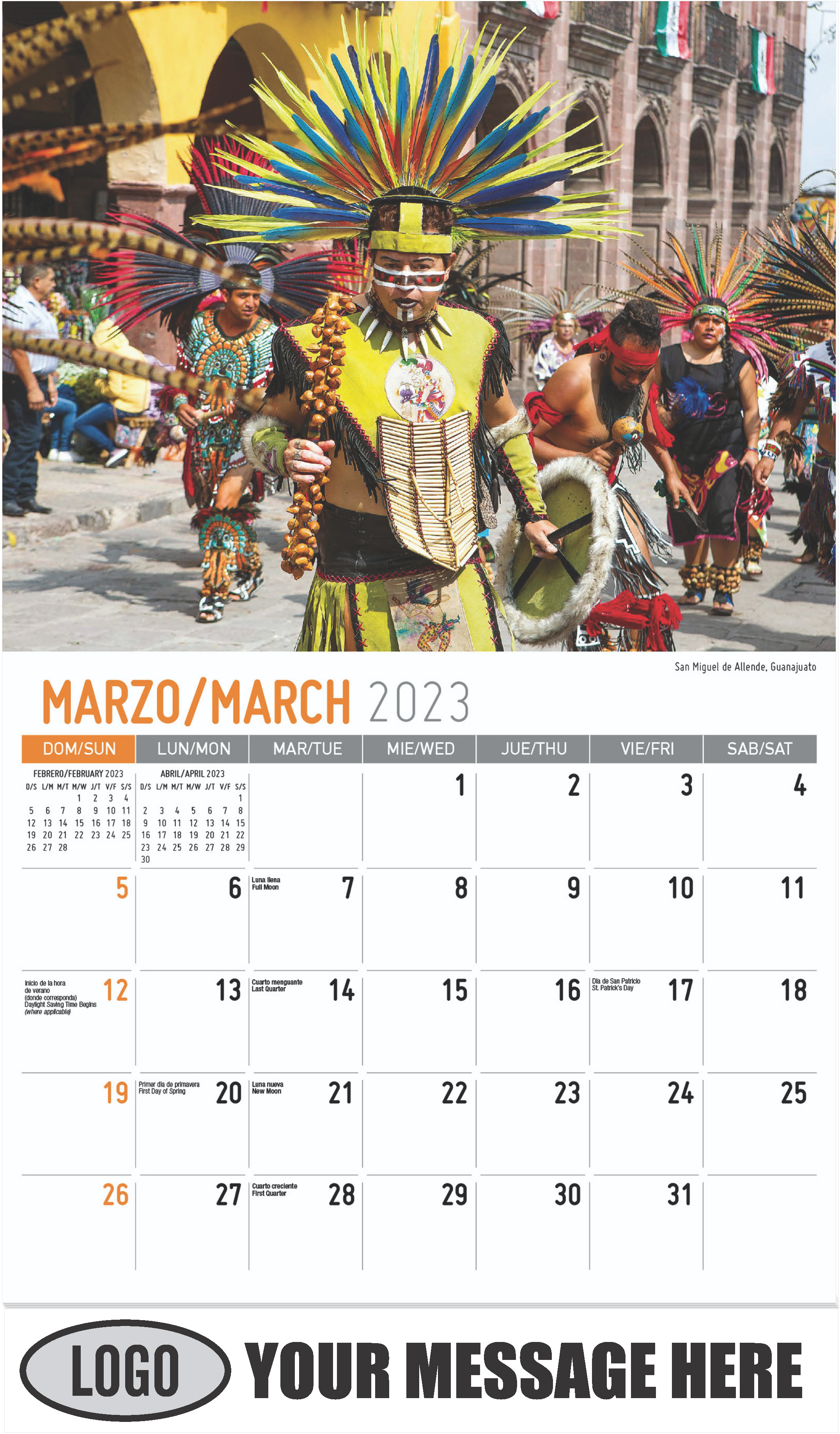 March - Scenes of Mexico (Spanish-English bilingual) 2023 Promotional Calendar