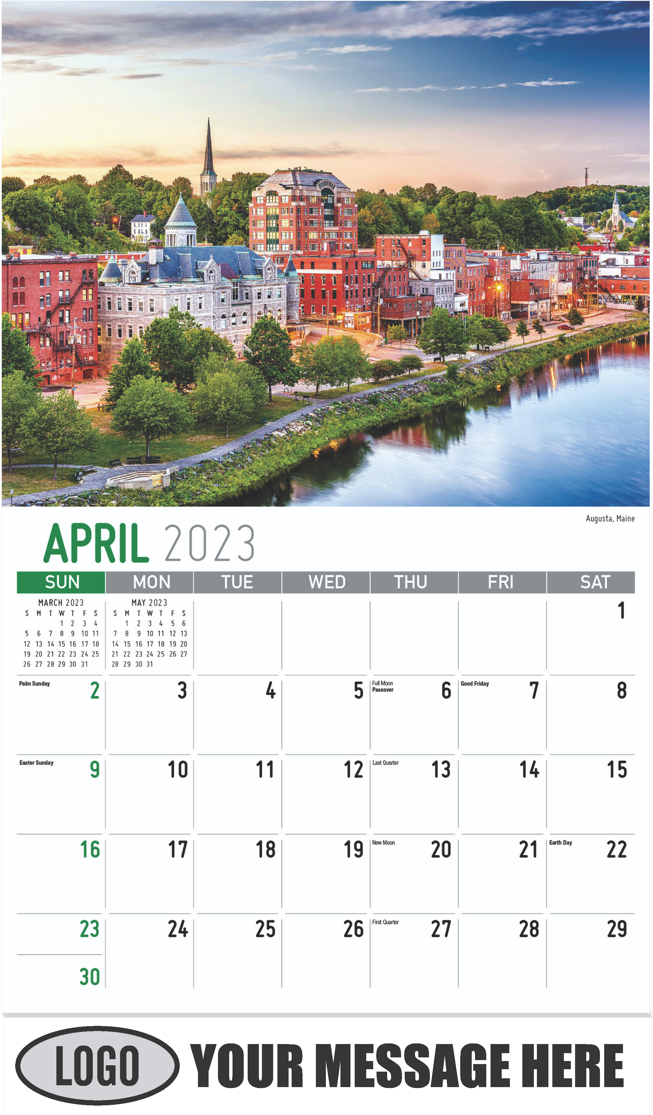 Augusta, Maine - April - Scenes of New England 2023 Promotional Calendar