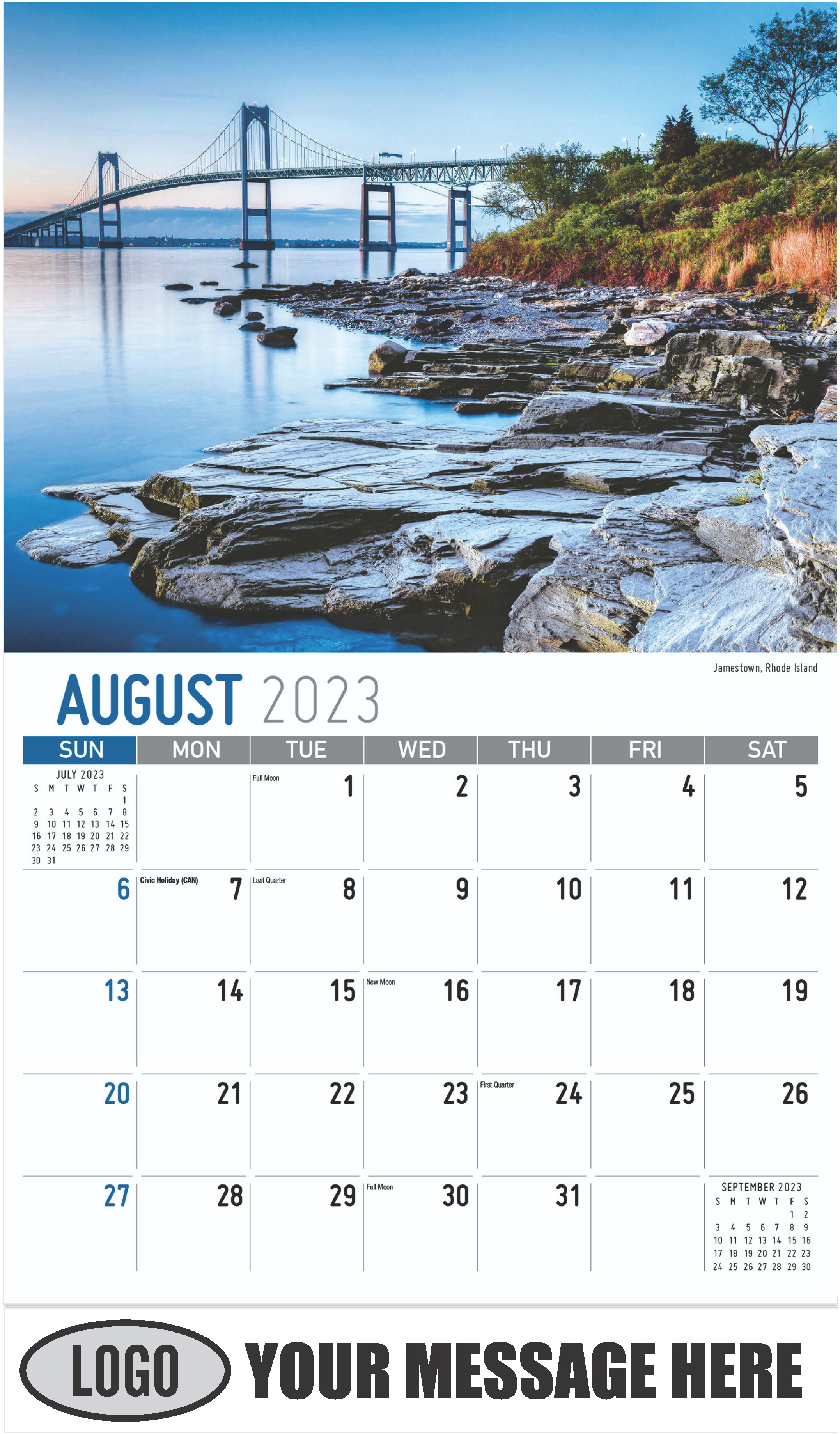 Jamestown, Rhode Island - August - Scenes of New England 2023 Promotional Calendar