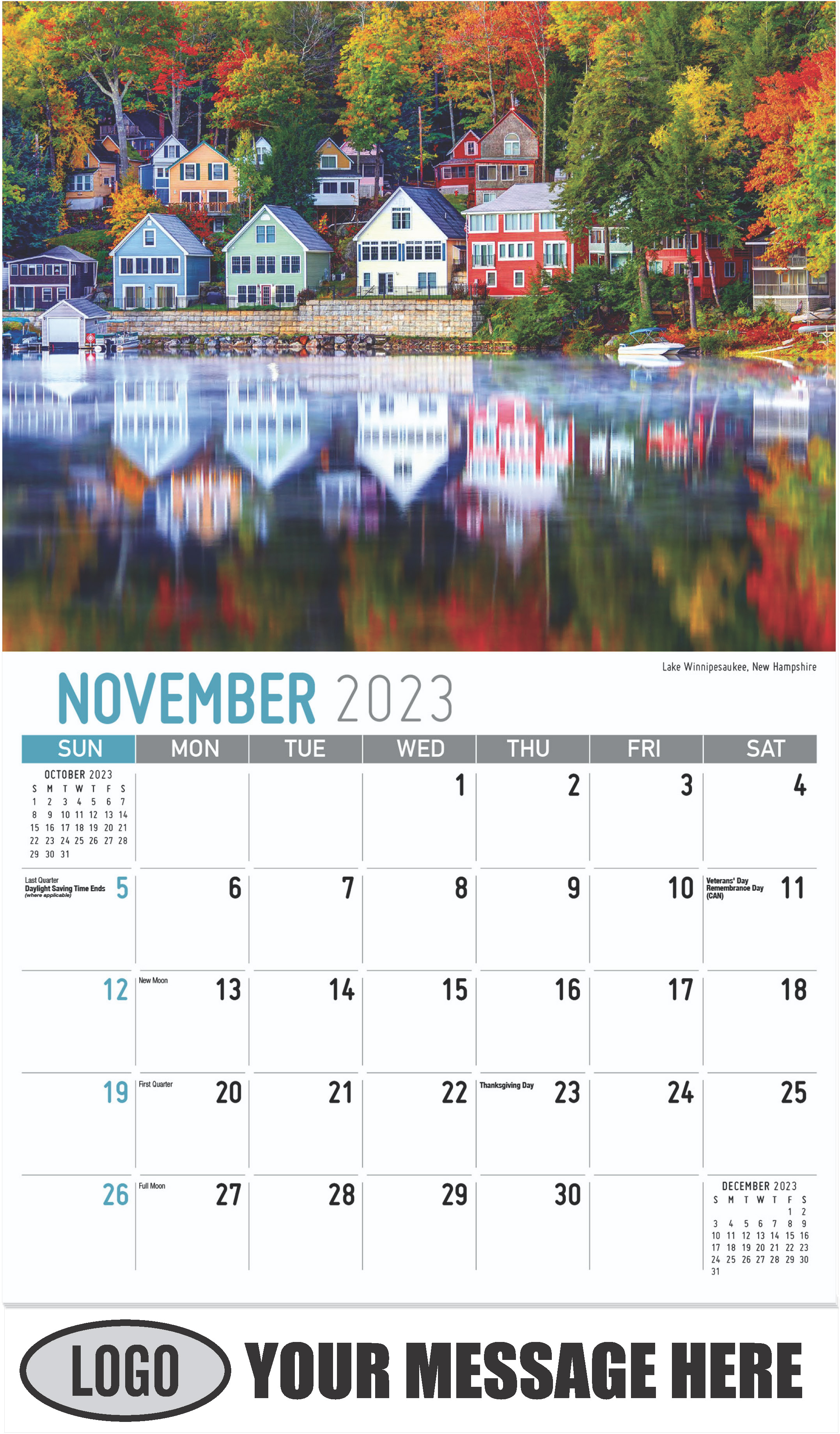 Lake Winnipesaukee, New Hampshire - November - Scenes of New England 2023 Promotional Calendar