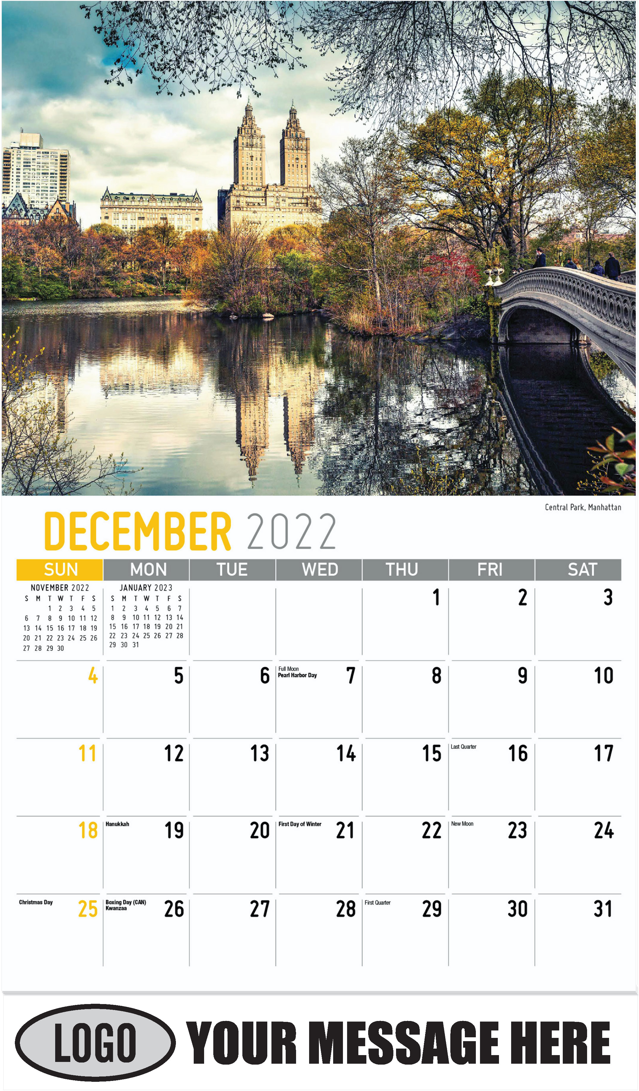 Central Park, Manhattan - December 2022 - Scenes of New York 2023 Promotional Calendar